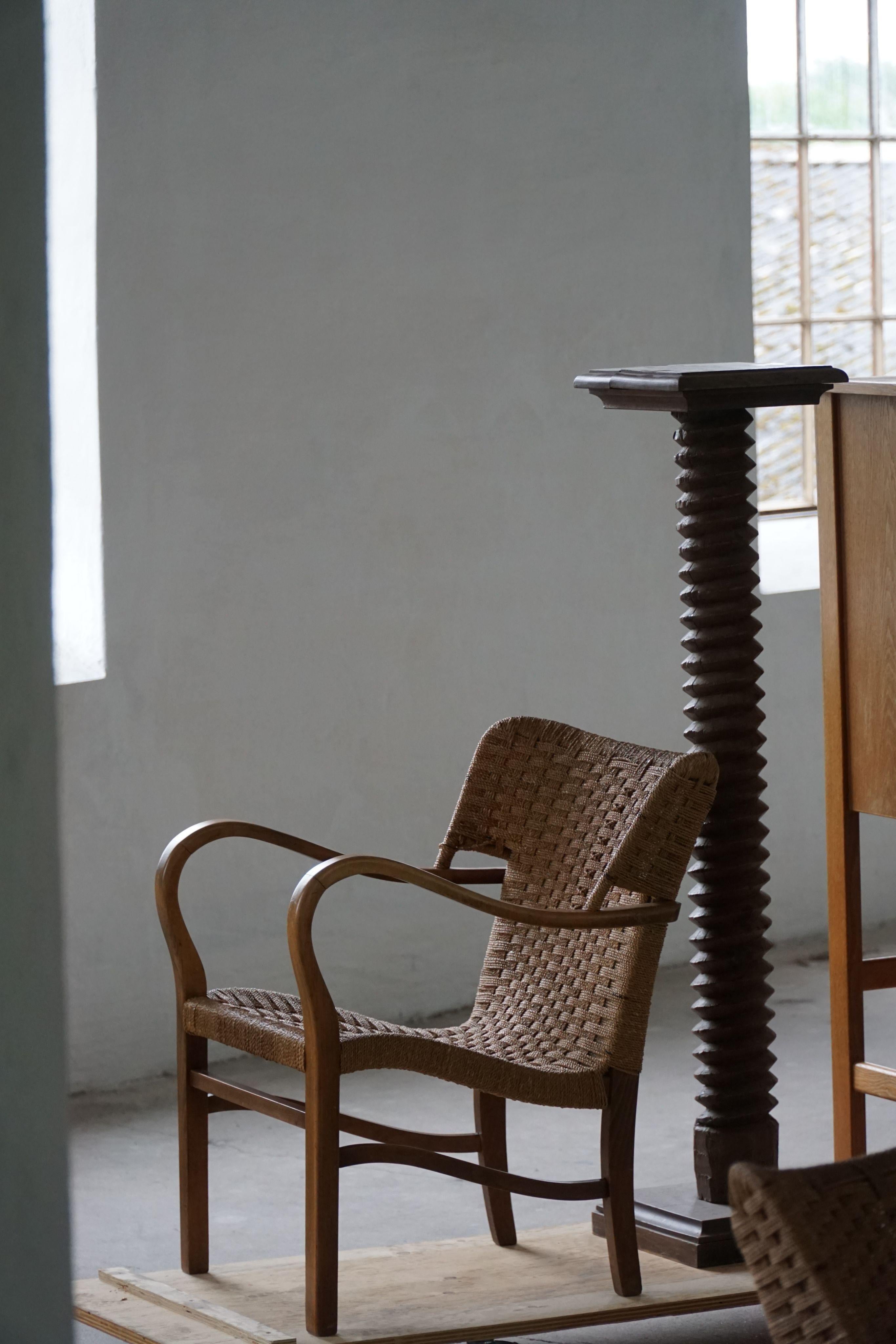 A pair of Erich Dieckmann Armchairs in Beech & Rope, Mid Century Modern, 1940s For Sale 8