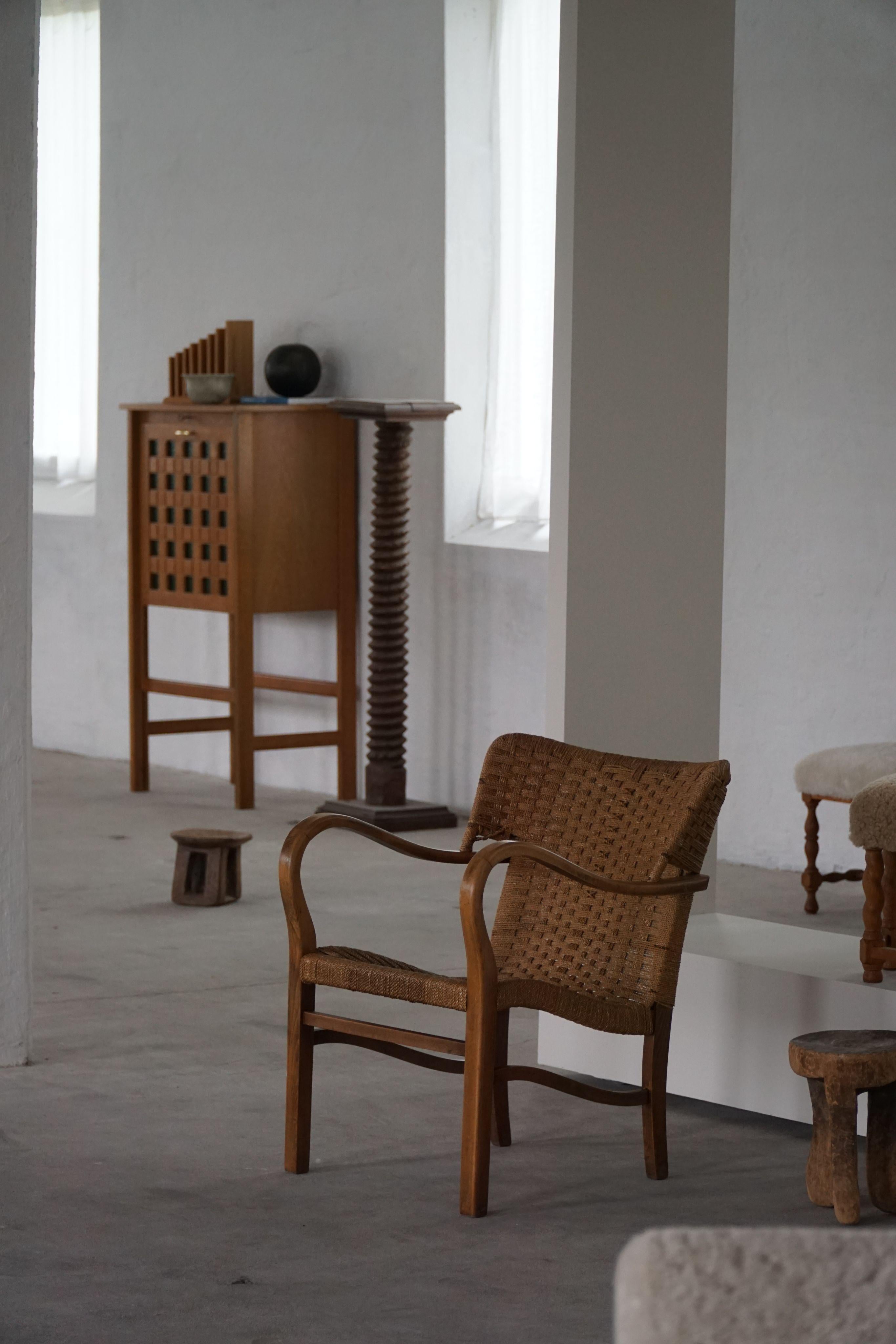 A pair of Erich Dieckmann Armchairs in Beech & Rope, Mid Century Modern, 1940s For Sale 10