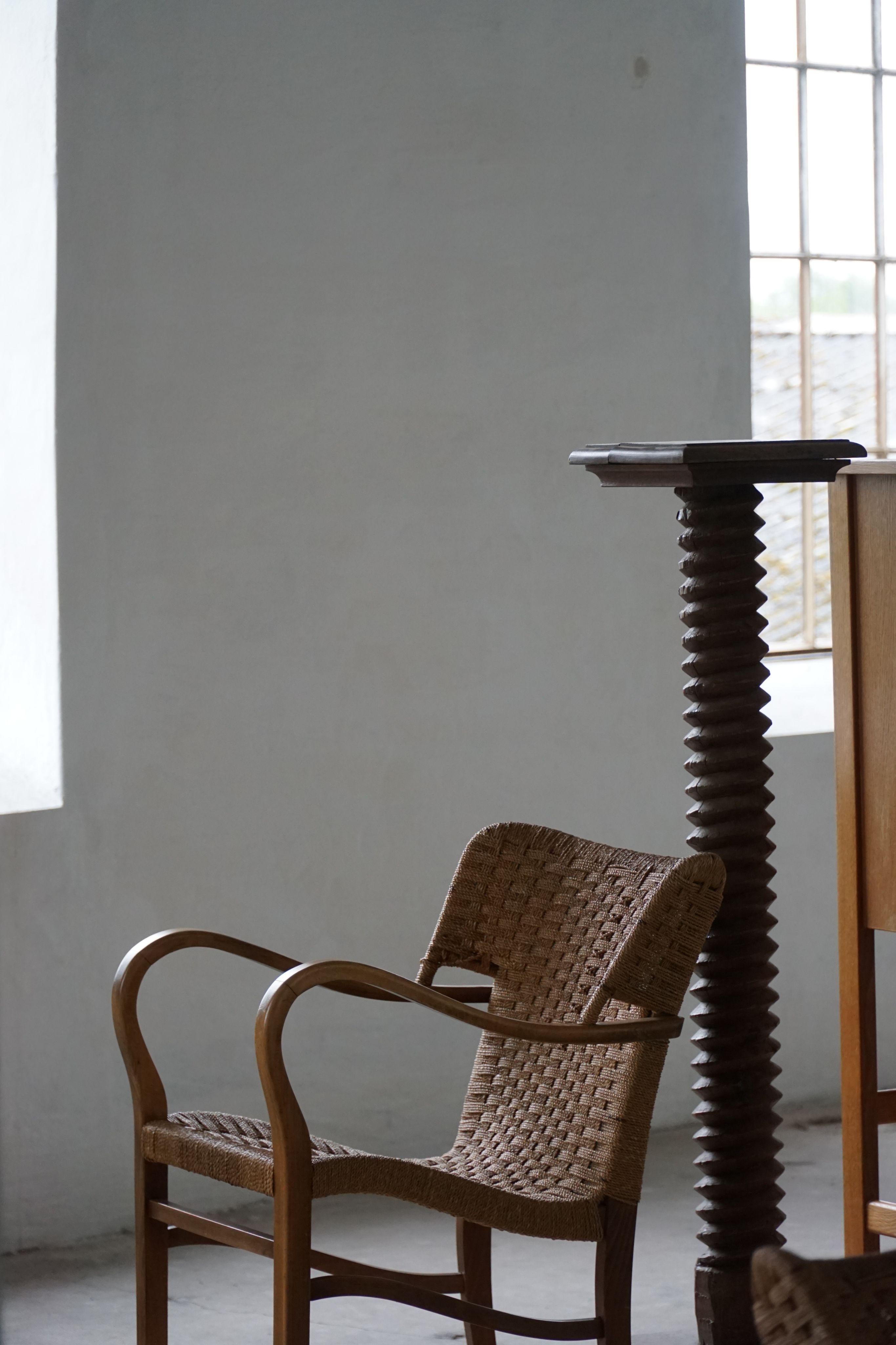 A pair of Erich Dieckmann Armchairs in Beech & Rope, Mid Century Modern, 1940s For Sale 1