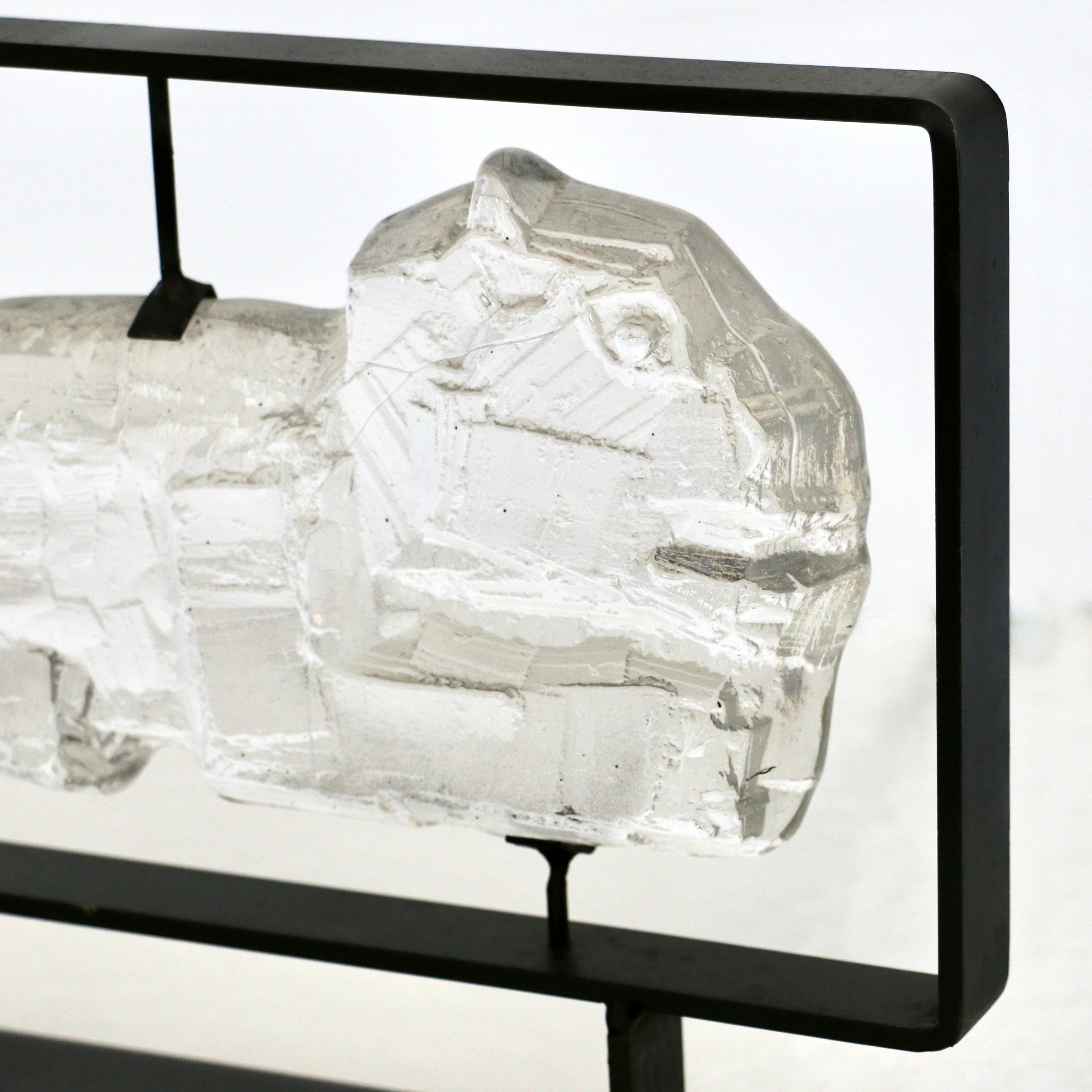 A pair of Erik Sylvester sculptures for Boda Smide, Sweden 70s. For Sale 4