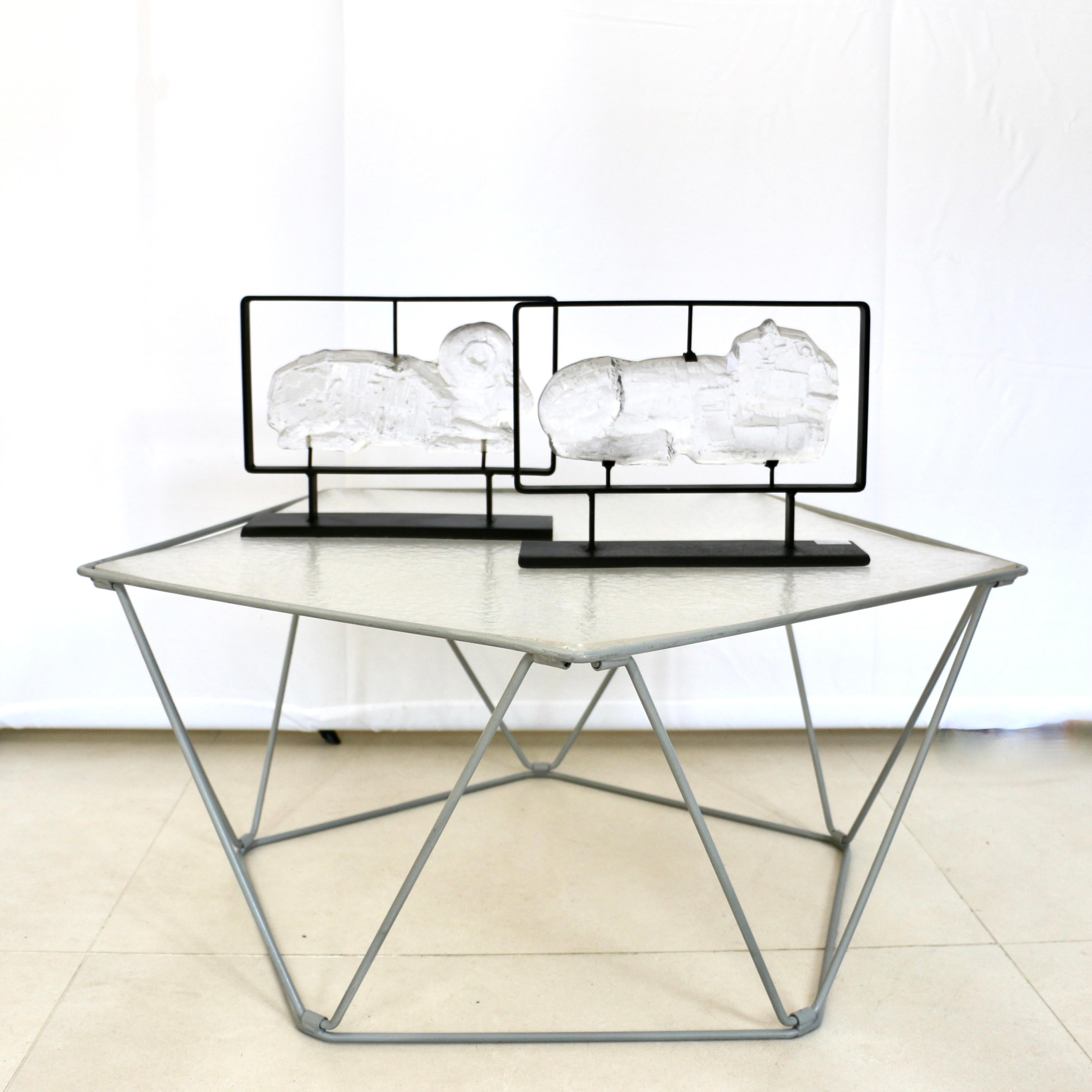 A pair of Erik Sylvester sculptures for Boda Smide, Sweden 70s. For Sale 5