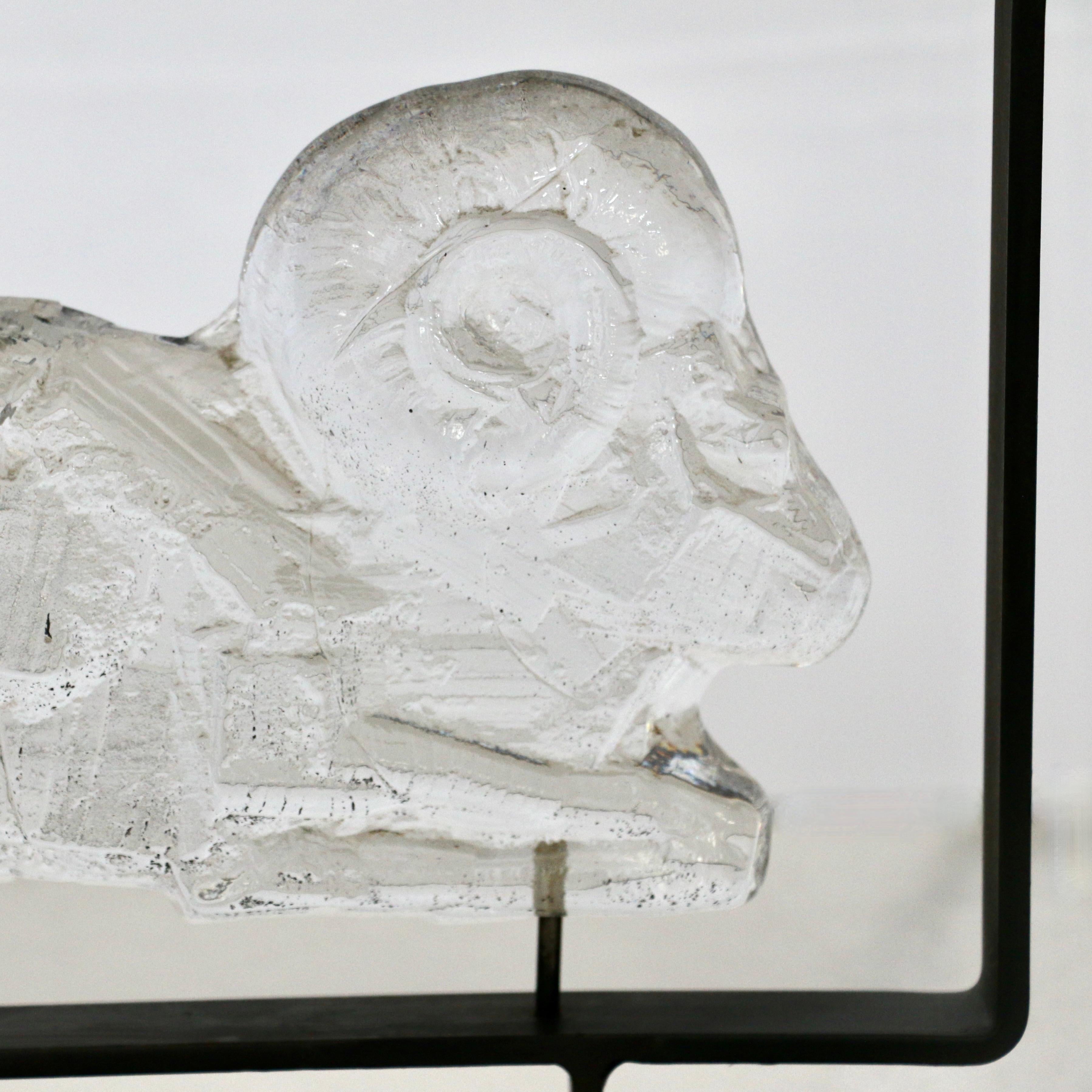 A pair of Erik Sylvester sculptures for Boda Smide, Sweden 70s. In Good Condition For Sale In VILLERS-SUR-MER, FR
