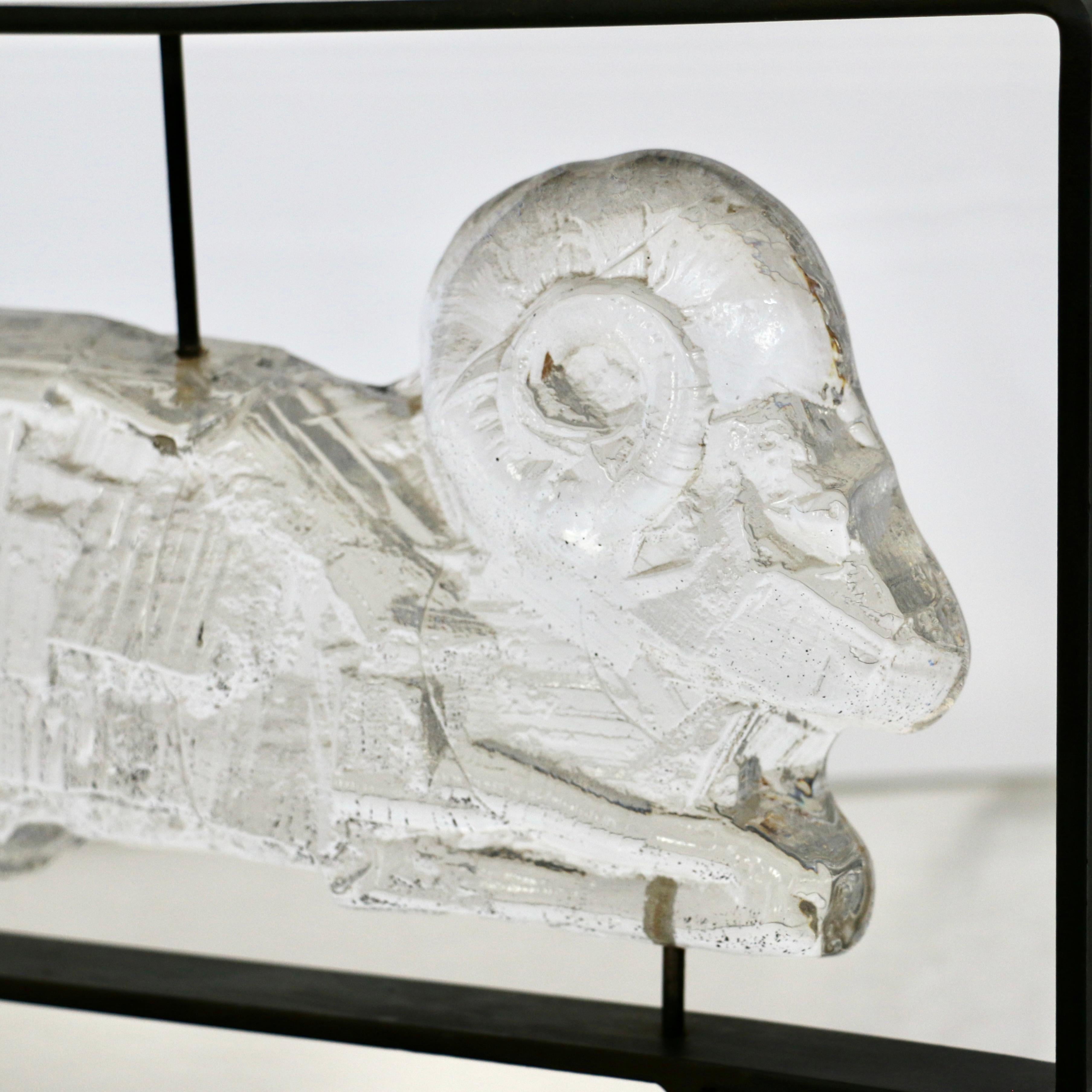 Glass A pair of Erik Sylvester sculptures for Boda Smide, Sweden 70s. For Sale