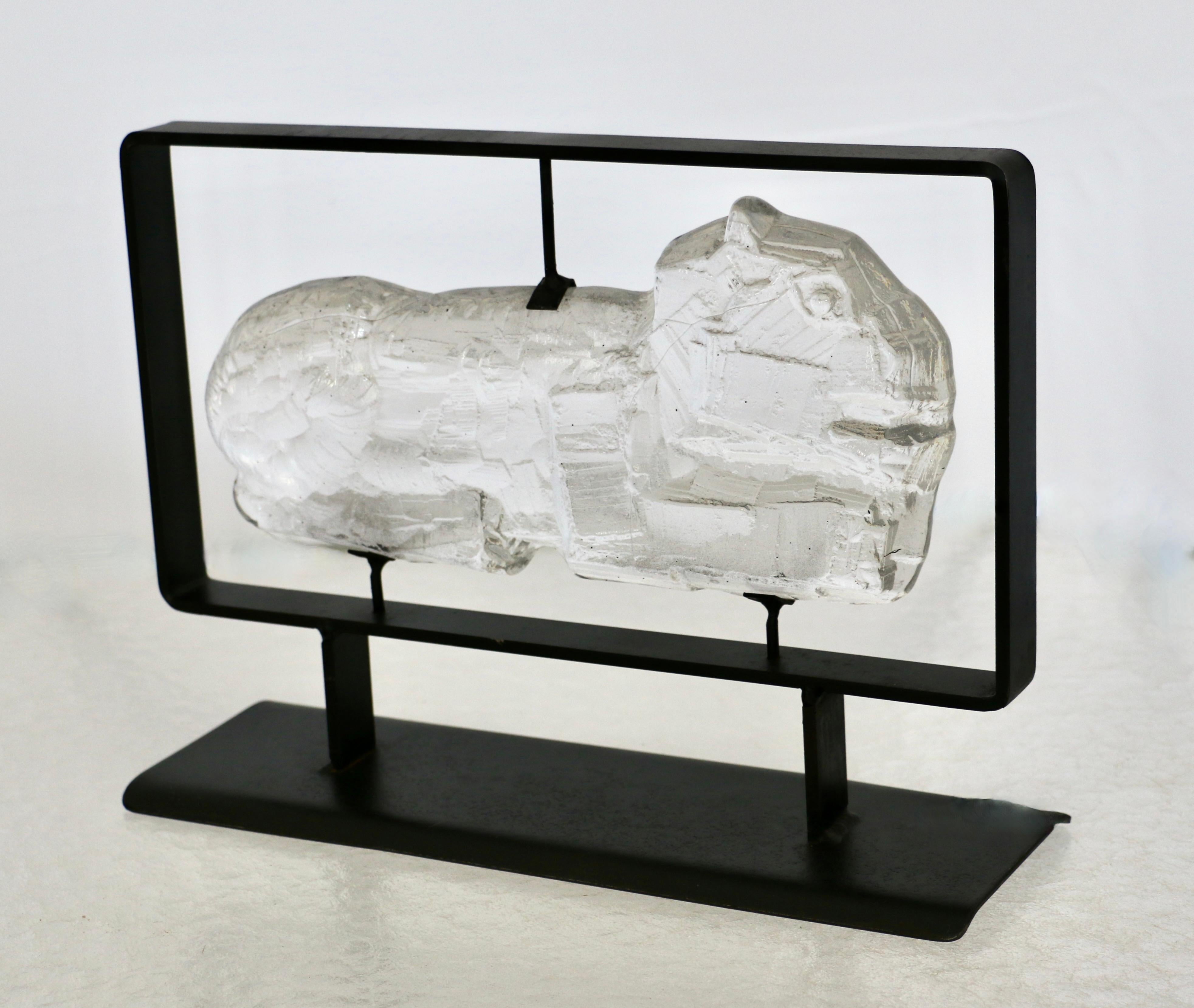 A pair of Erik Sylvester sculptures for Boda Smide, Sweden 70s. For Sale 3