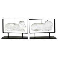 A pair of Erik Sylvester sculptures for Boda Smide, Sweden 70s.