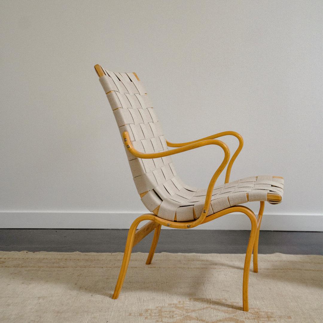 Swedish A Pair of 'Eva' Armchairs by Bruno Mathsson For Sale