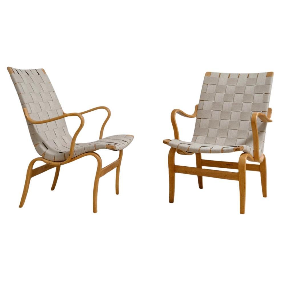 A Pair of 'Eva' Armchairs by Bruno Mathsson