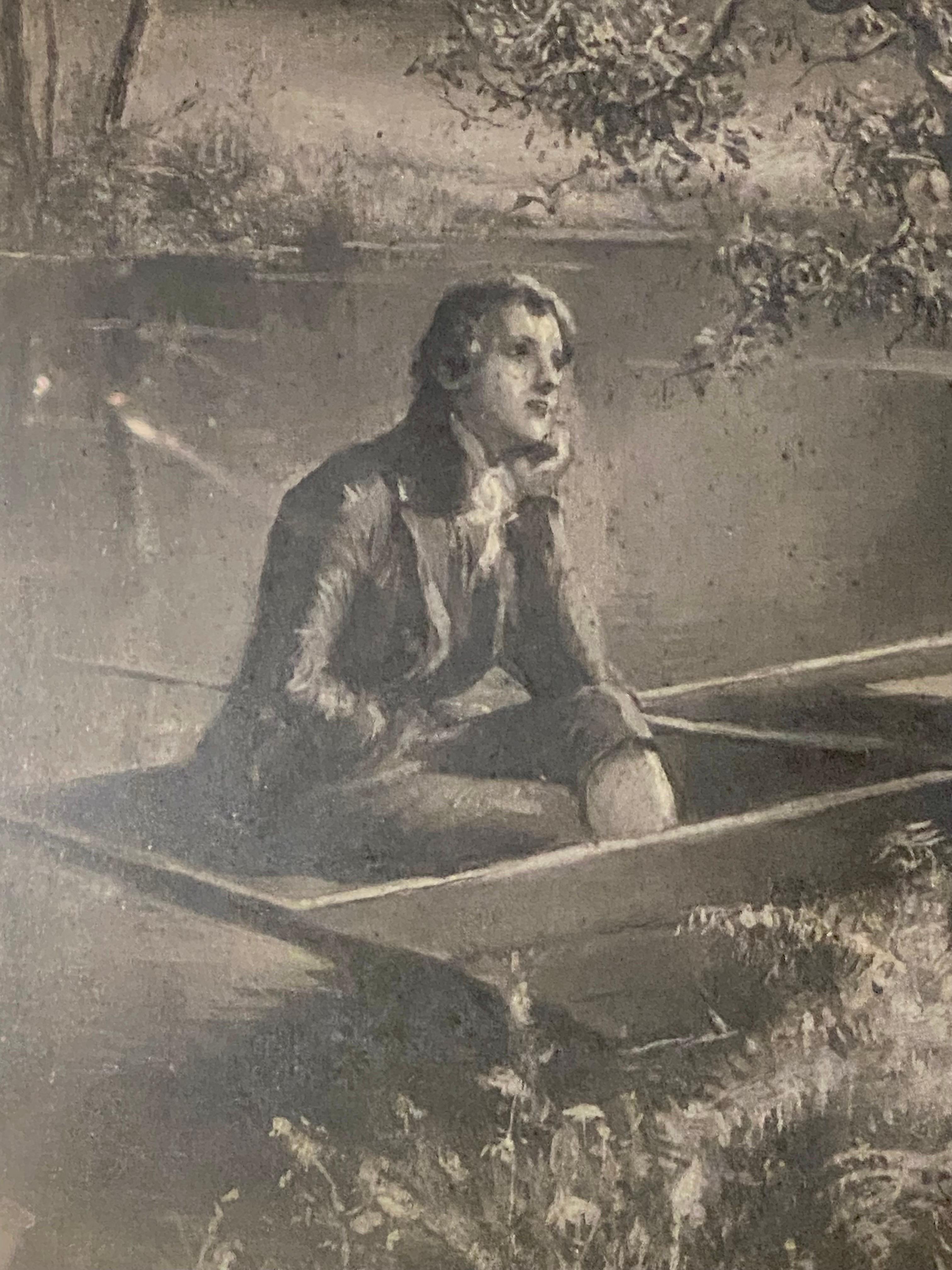 Toile Paire d'Eva Hollyer (1865-1948) britannique. Grisaille, huile sur toile, peintures en vente