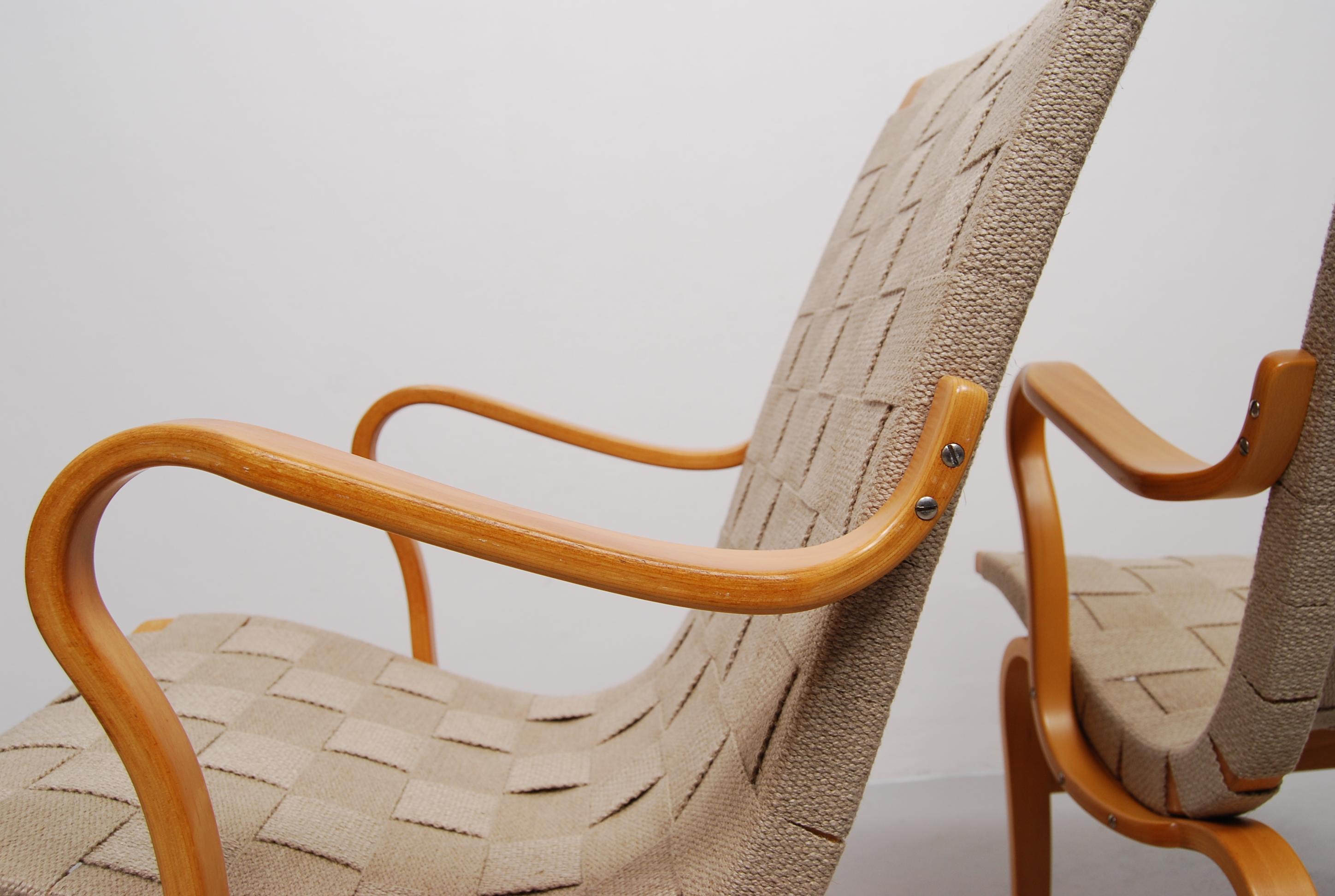 20th Century Pair of Eva Lounge Chair by Bruno Mathsson, Sweden