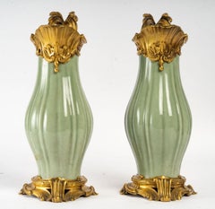 Pair of Ewers with Bronze Decoration in the Louis XV Style