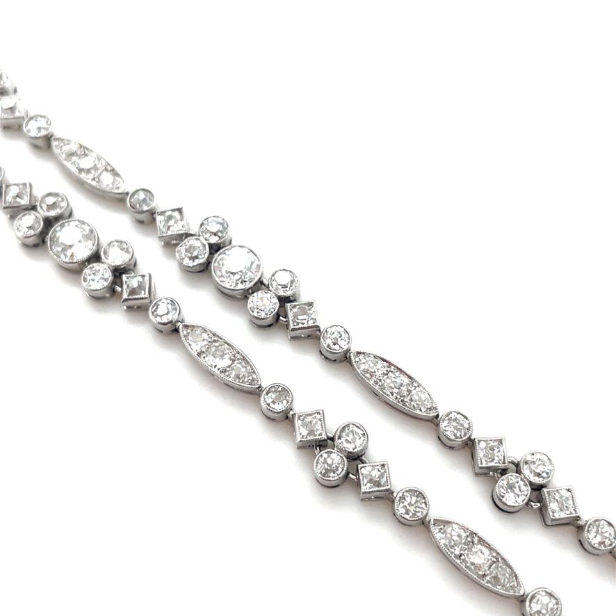 A Pair of Exceptional Cartier Art Deco Diamond Bracelets For Sale 1