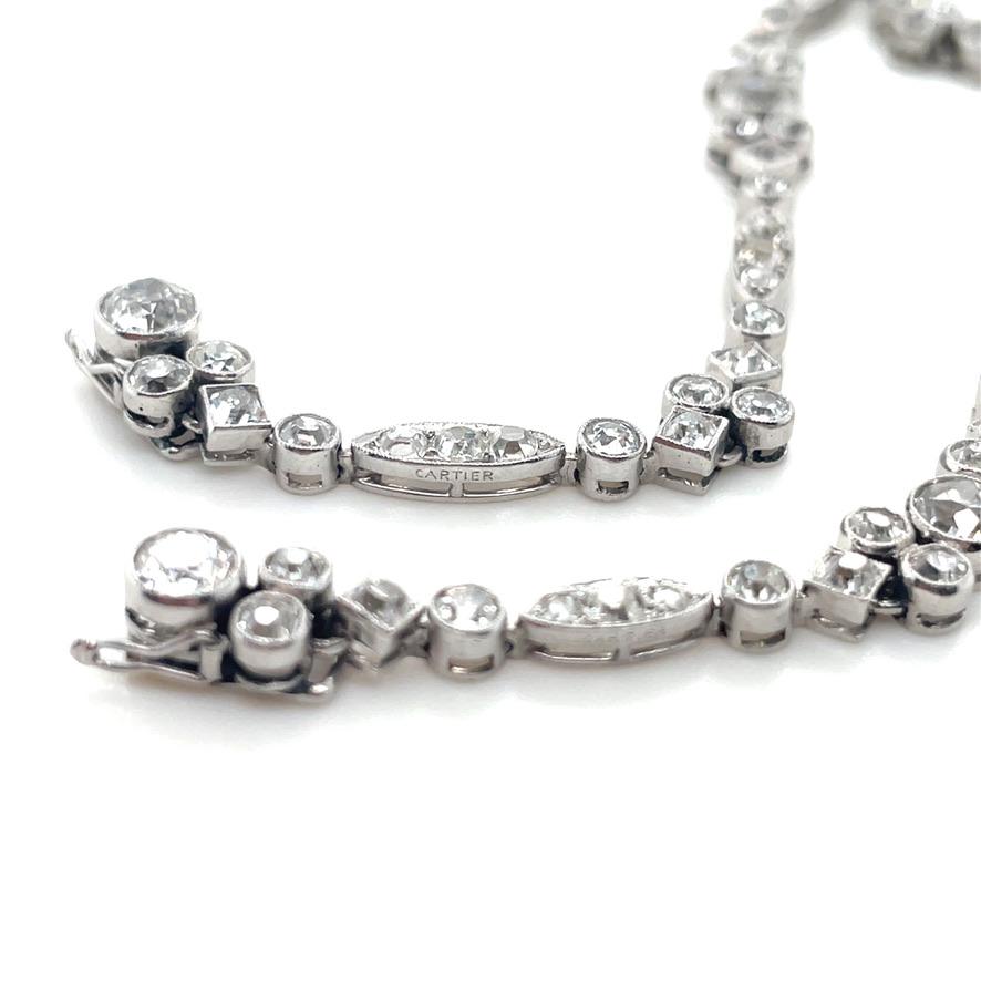 A Pair of Exceptional Cartier Art Deco Diamond Bracelets For Sale 2