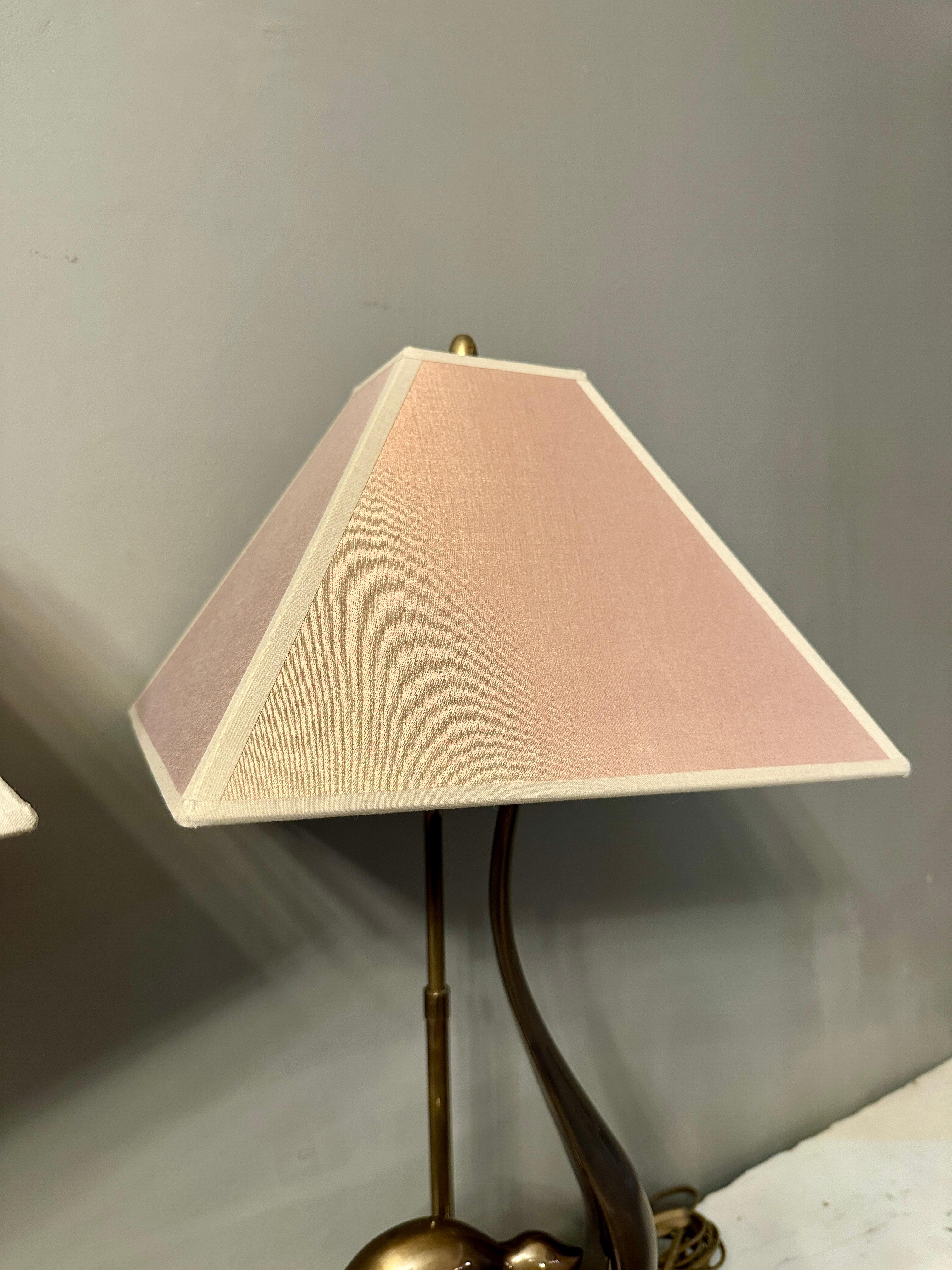 Paire de lampes de table françaises extensibles en laiton en vente 1