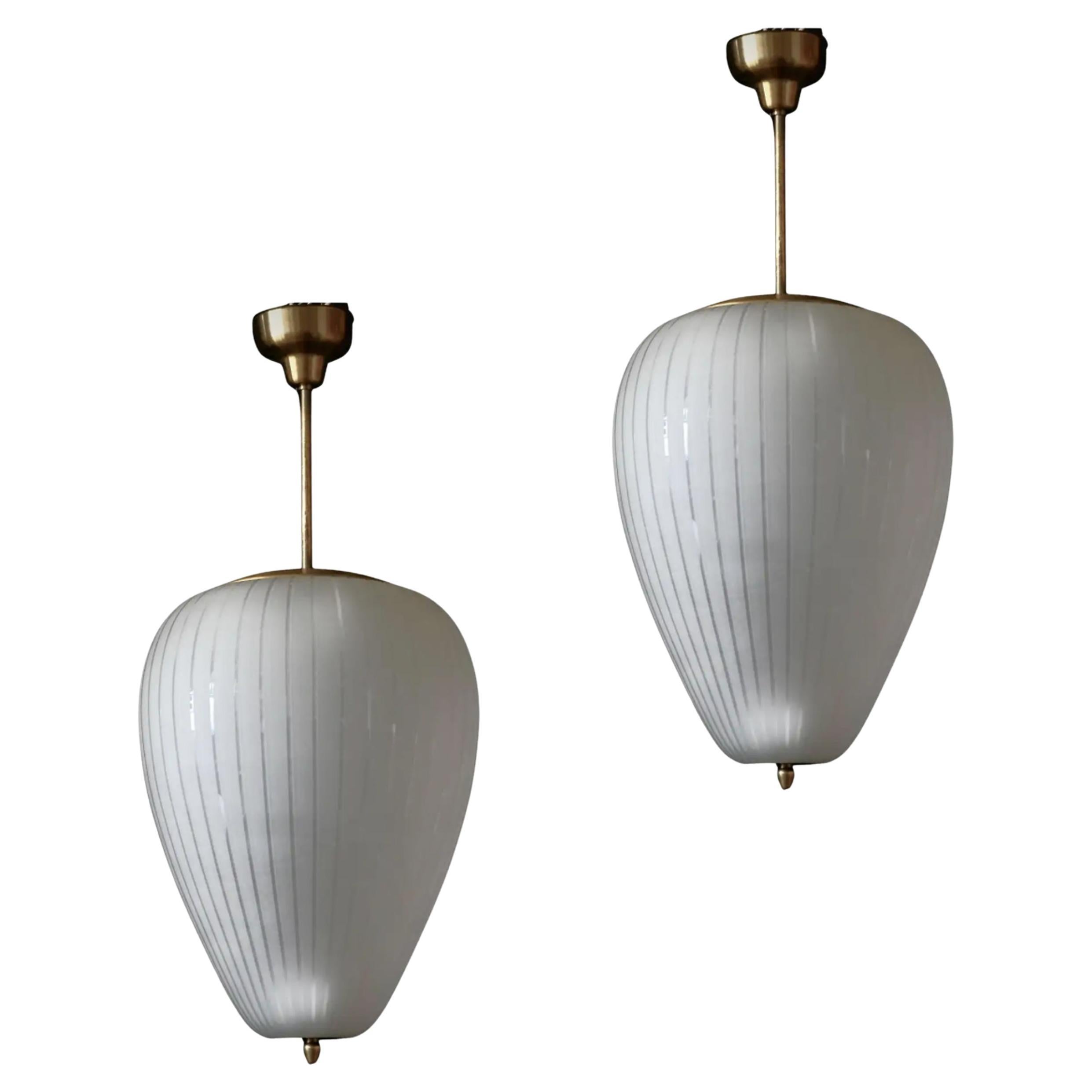 A Pair of Extra Large Pendants by ASEA For Sale
