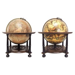 A pair of extremely rare Valk table globes