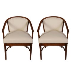 A Pair of Faux Bamboo Arm Chairs