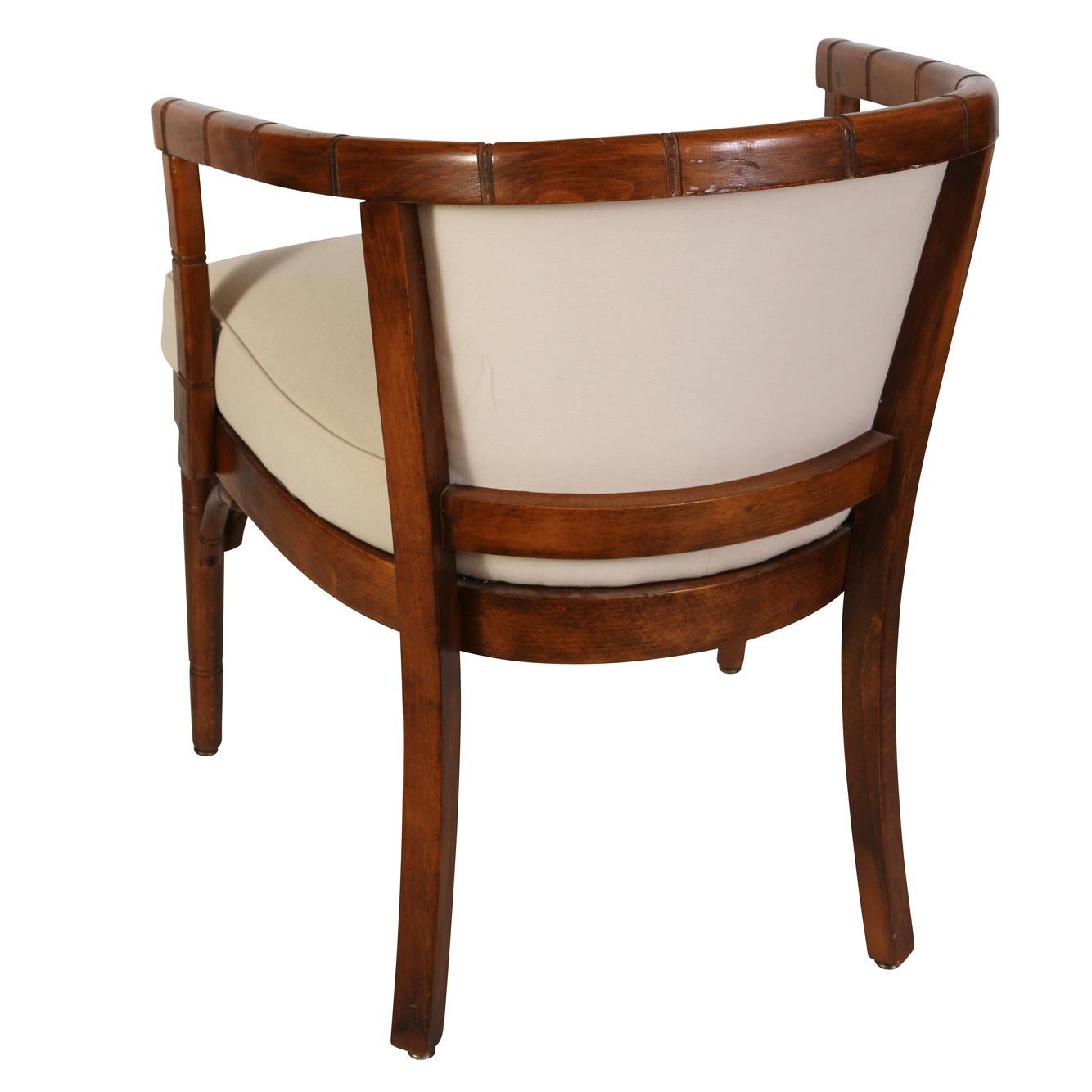 20th Century A Pair of Faux Bamboo Arm Chairs For Sale