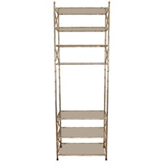 Pair of Faux Bamboo Silvered Ètagerès