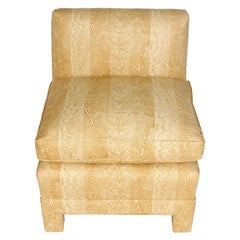 Pair of Faux Bois Upholstered Slipper Chairs