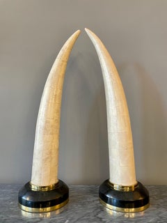 Pair of Tessellated Marble Faux Tusks