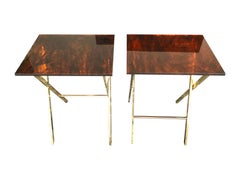 Pair of Faux Tortoiseshell Side Tables