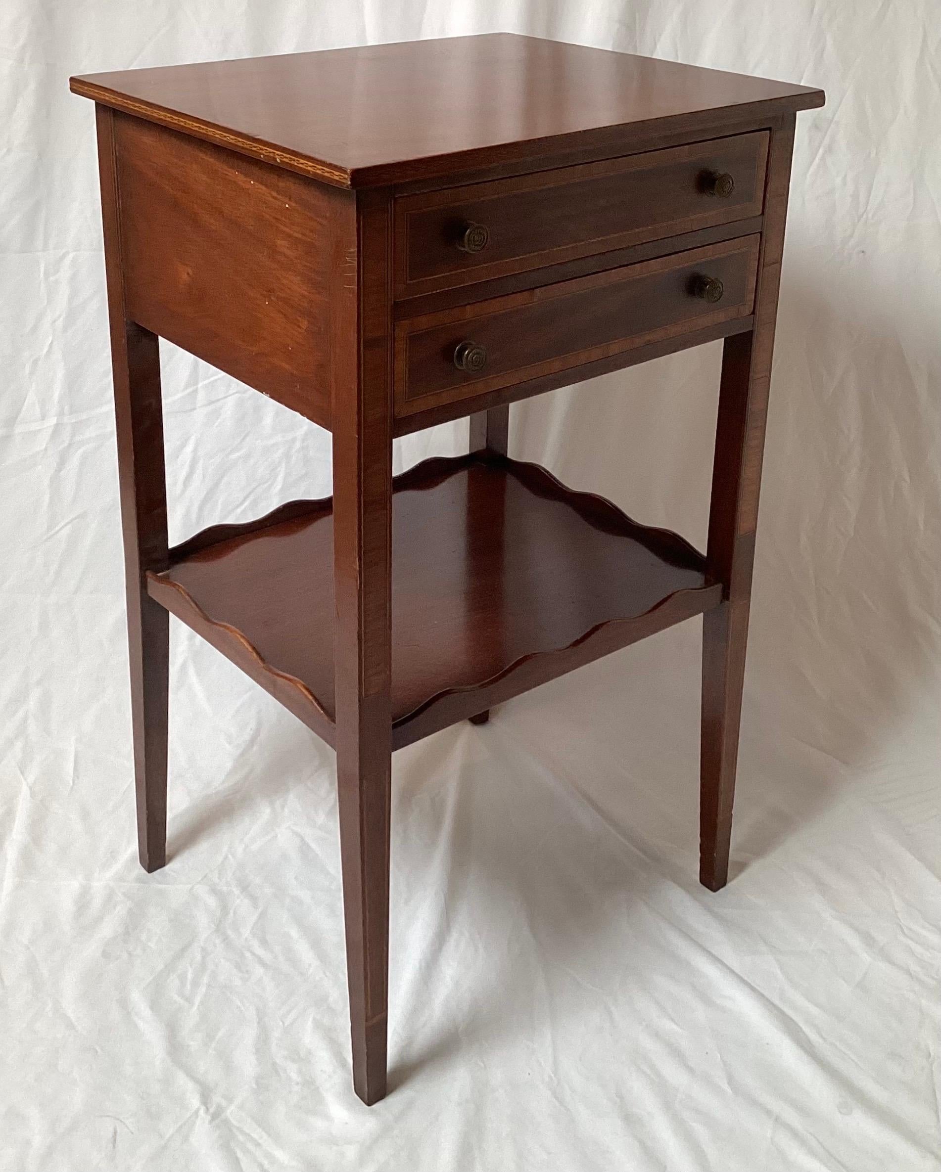 Early 20th Century A Pair of Federal Style Mahogany Side Tables.  