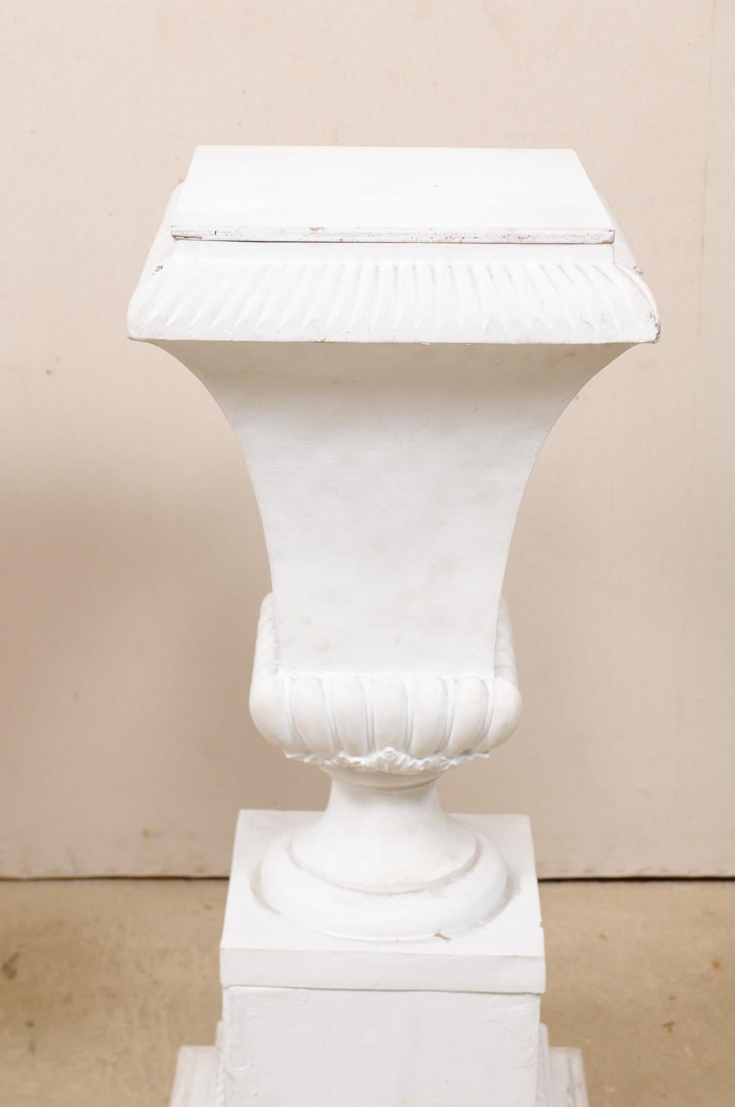 Pair of Fiberglass Urn-Shaped Pedestals, Standing In Good Condition In Atlanta, GA