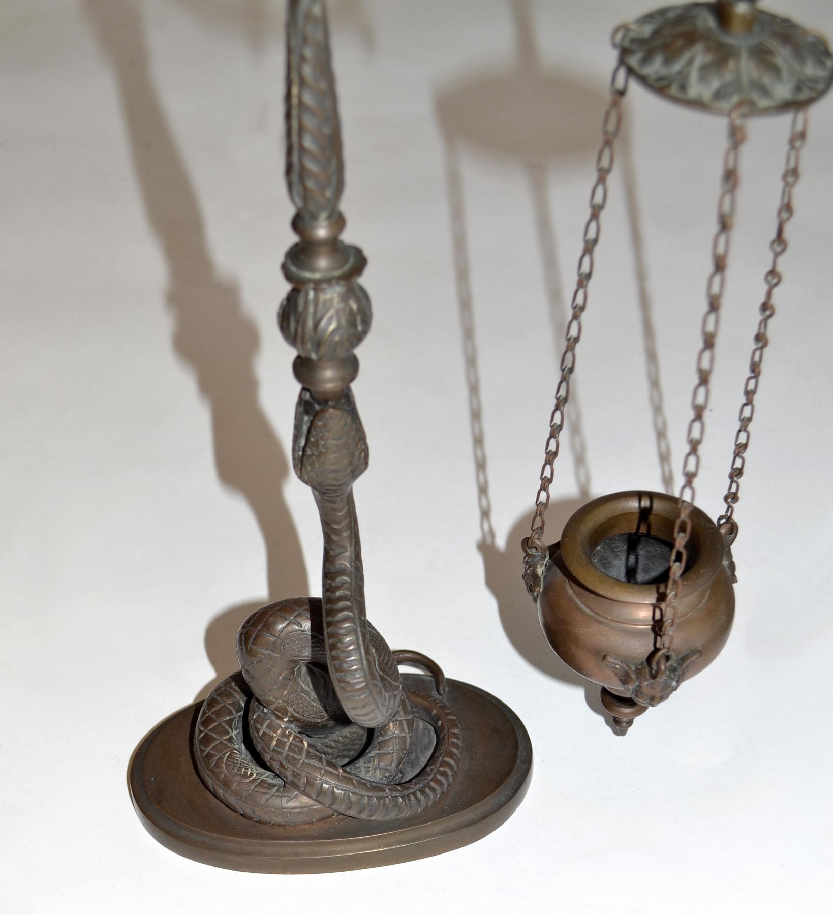 Pareja de Incensarios Serpiente / Serpiente de Bronce, Siglo XX, Italia Barroco en venta