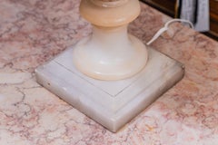 A pair of fine 19th century Italian alabaster carved lamps