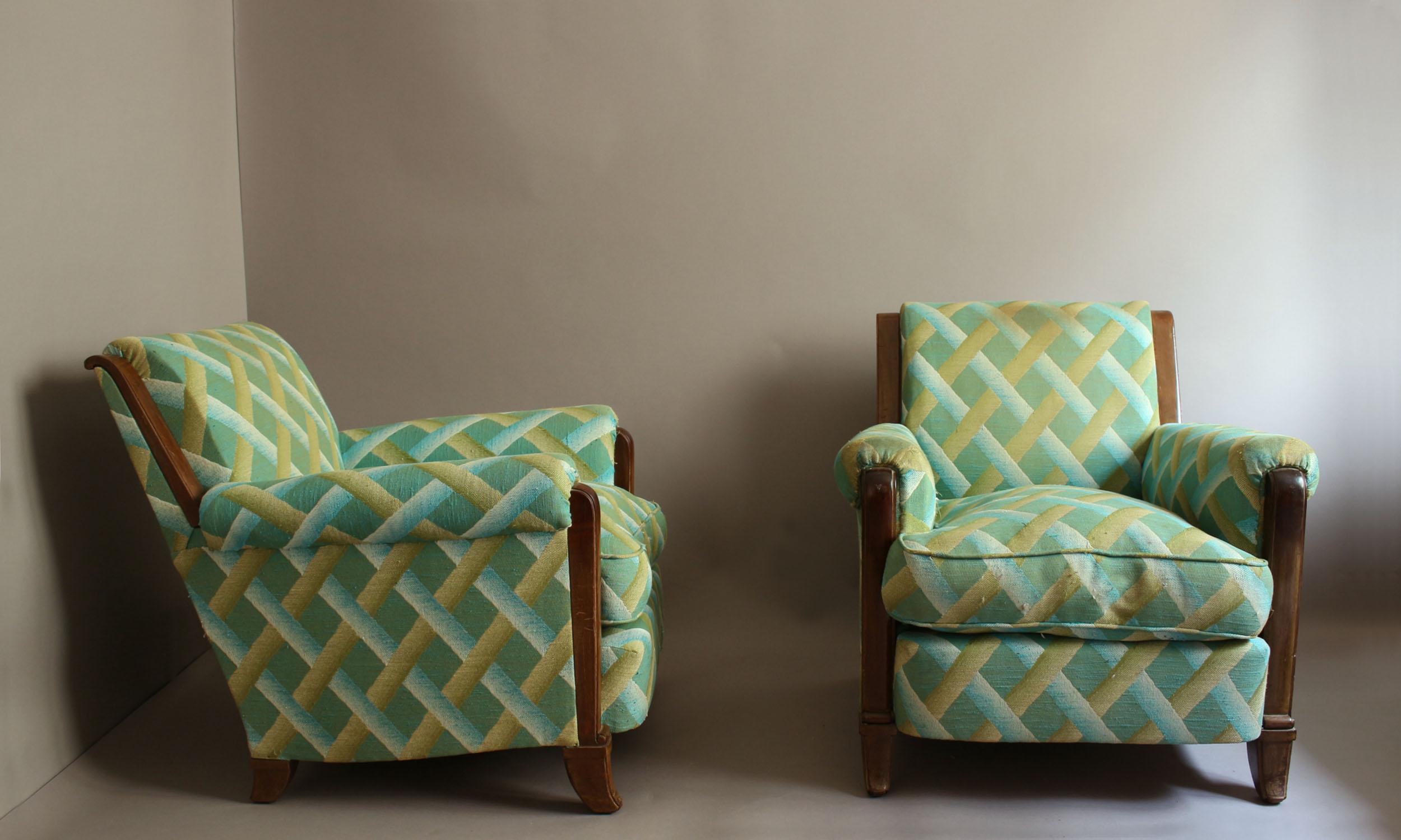 A Pair of Fine French Art Deco Club Chairs 8
