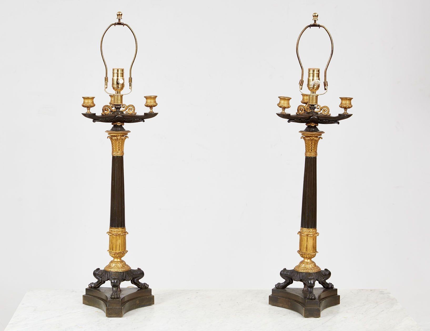 Mid-19th Century A Pair of Fine French Table Lamps For Sale