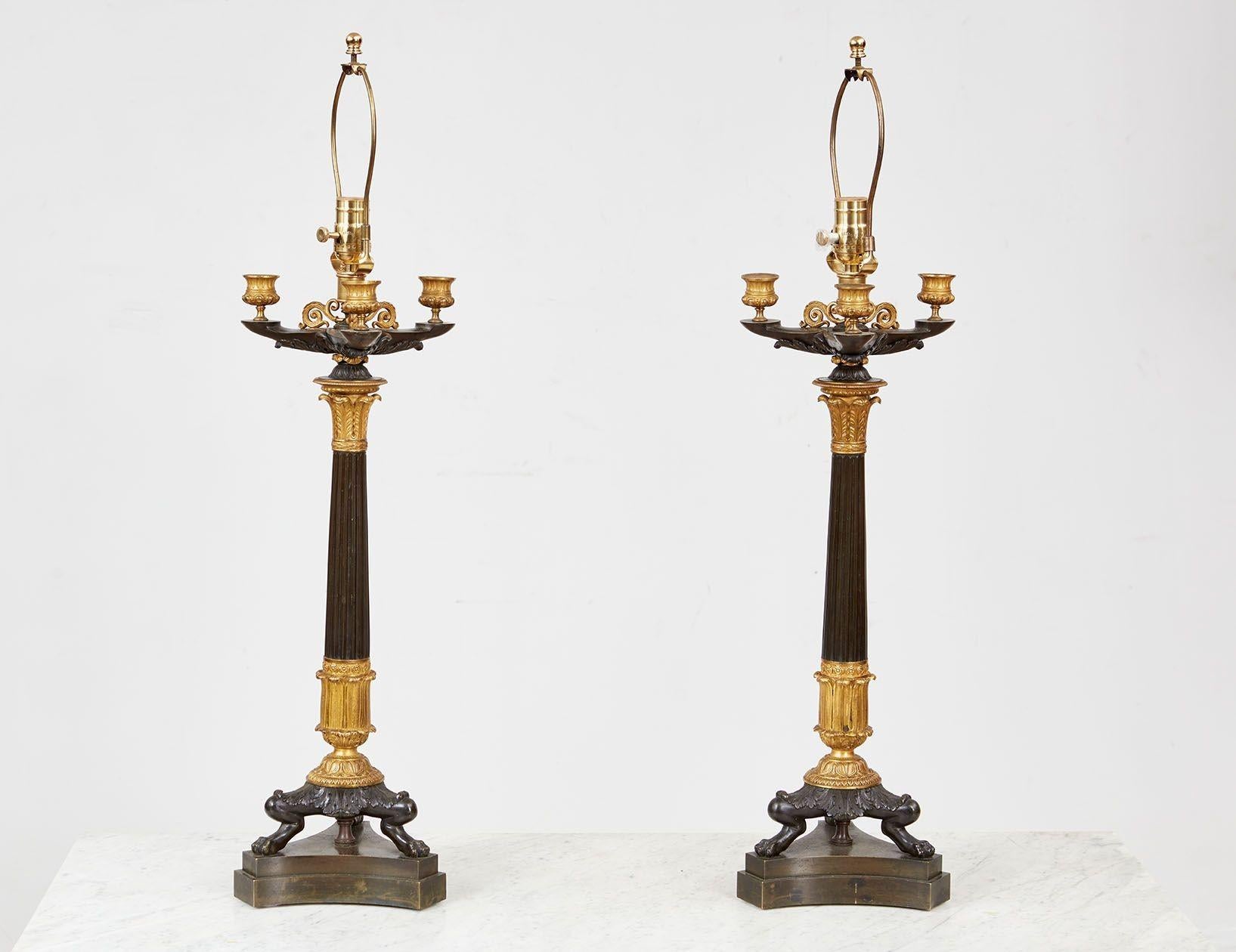 Bronze A Pair of Fine French Table Lamps For Sale