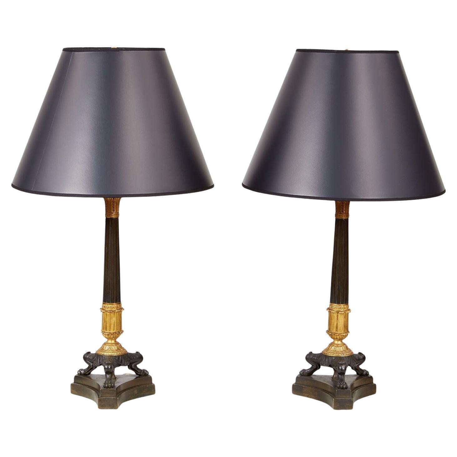 A Pair of Fine French Table Lamps For Sale