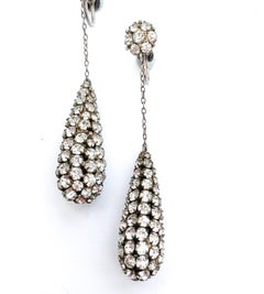 A pair of fine paste drop earring, France, 1920s