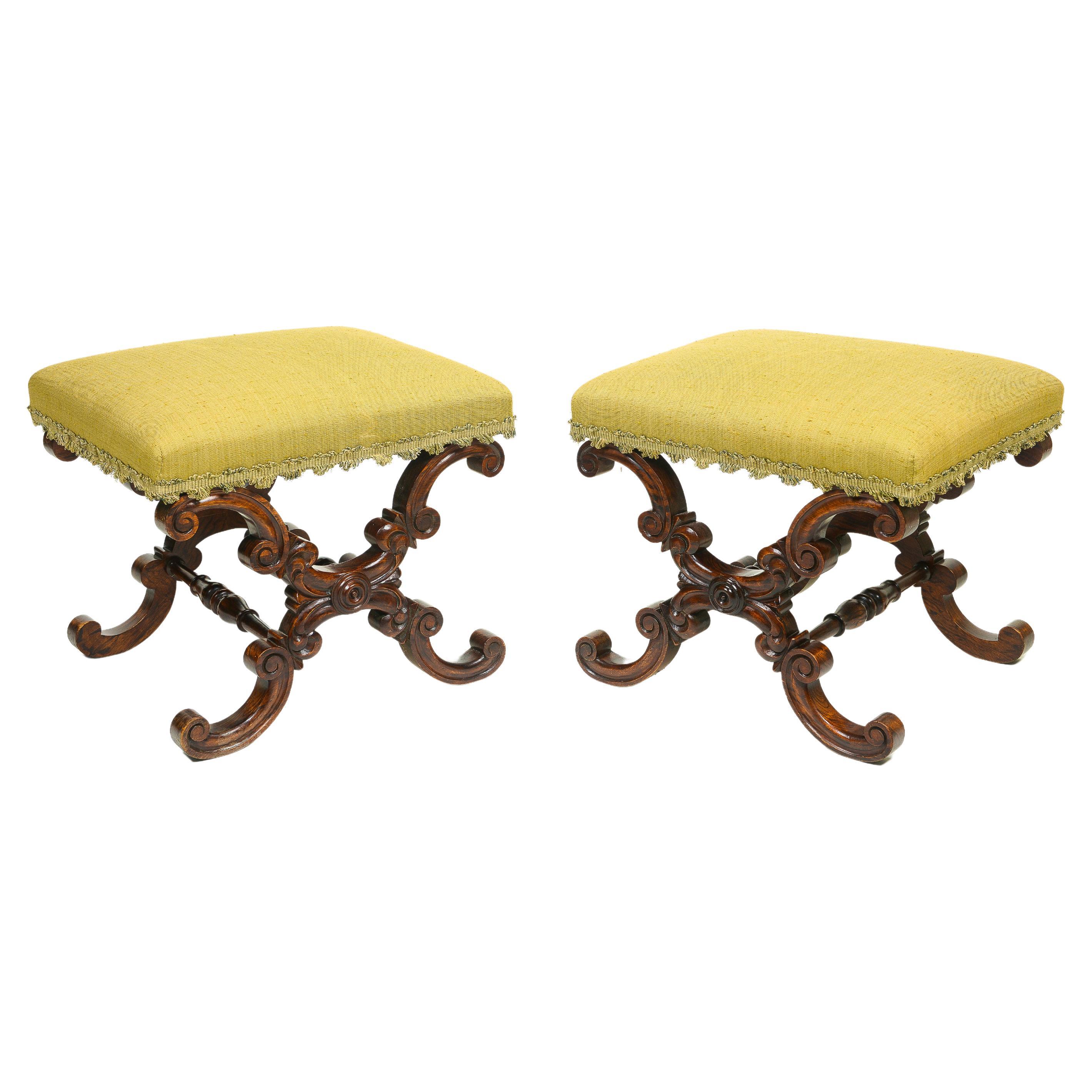 A Pair of Fine William IV Rosewood Benches For Sale