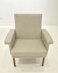Pair of Finn Juhl Lounge or Armchairs for France & Son in Greige Fabric