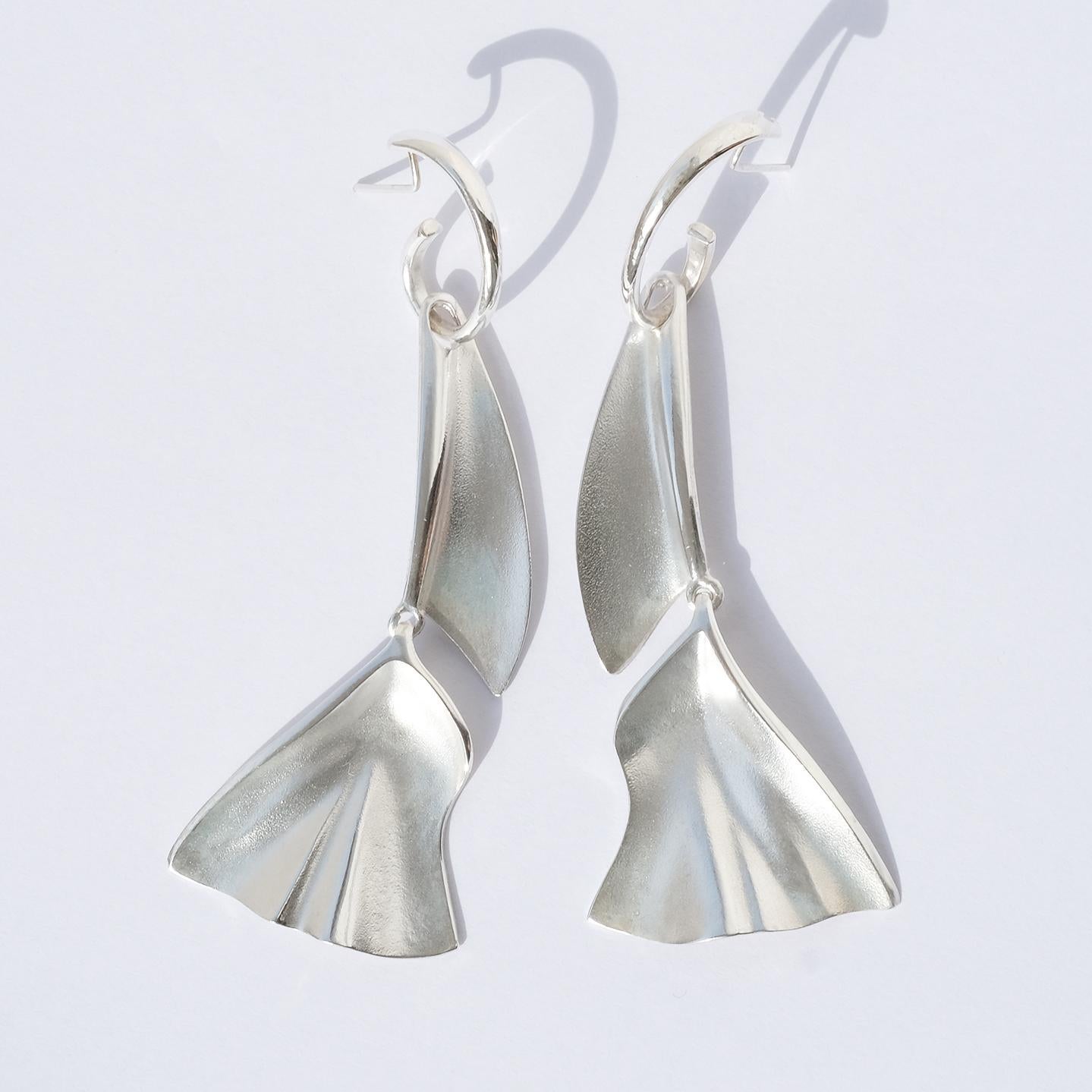 Pair of Finnish Silver Earrings Made in 1994 For Sale 1