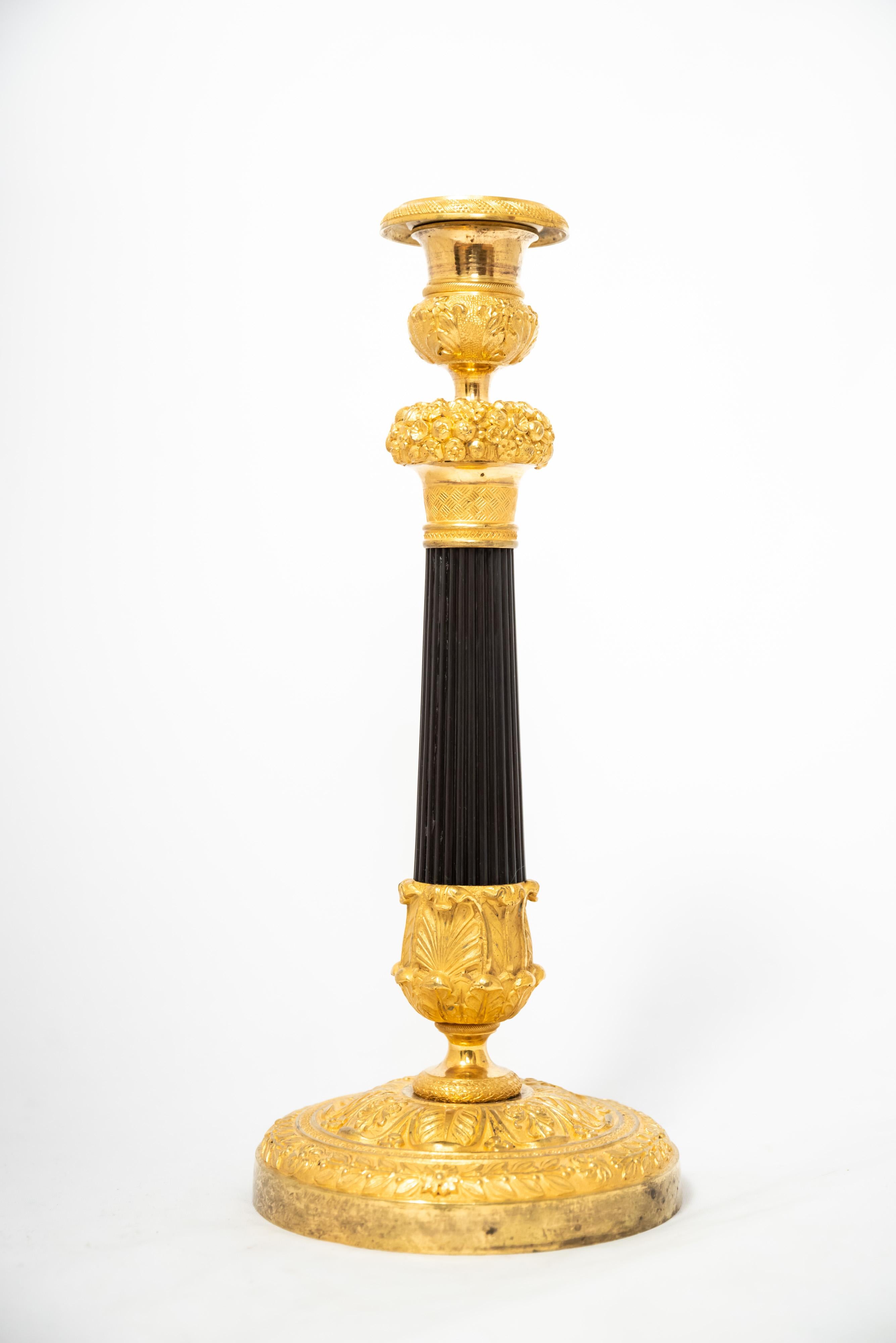 These candlesticks couldn’t be more emblematic of the Restauration Era. The maker has taken the classical attributes so fetishized under the Empire Style and supplemented them with neo-Rococo and neo-Gothic elements. You’d think this kind of