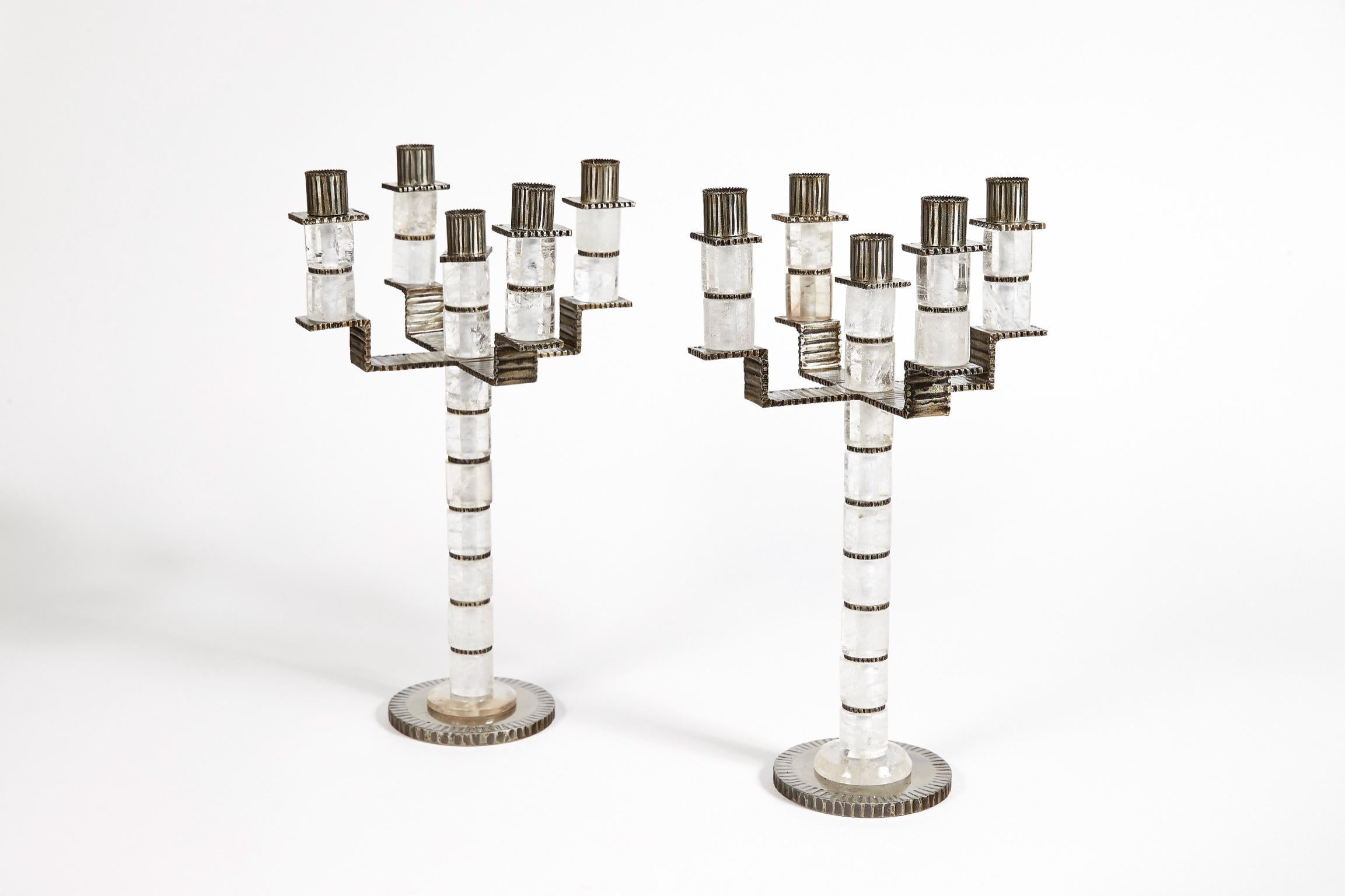 French A Pair of Five Branches Candelabra by Sylvain Subervie, 2003