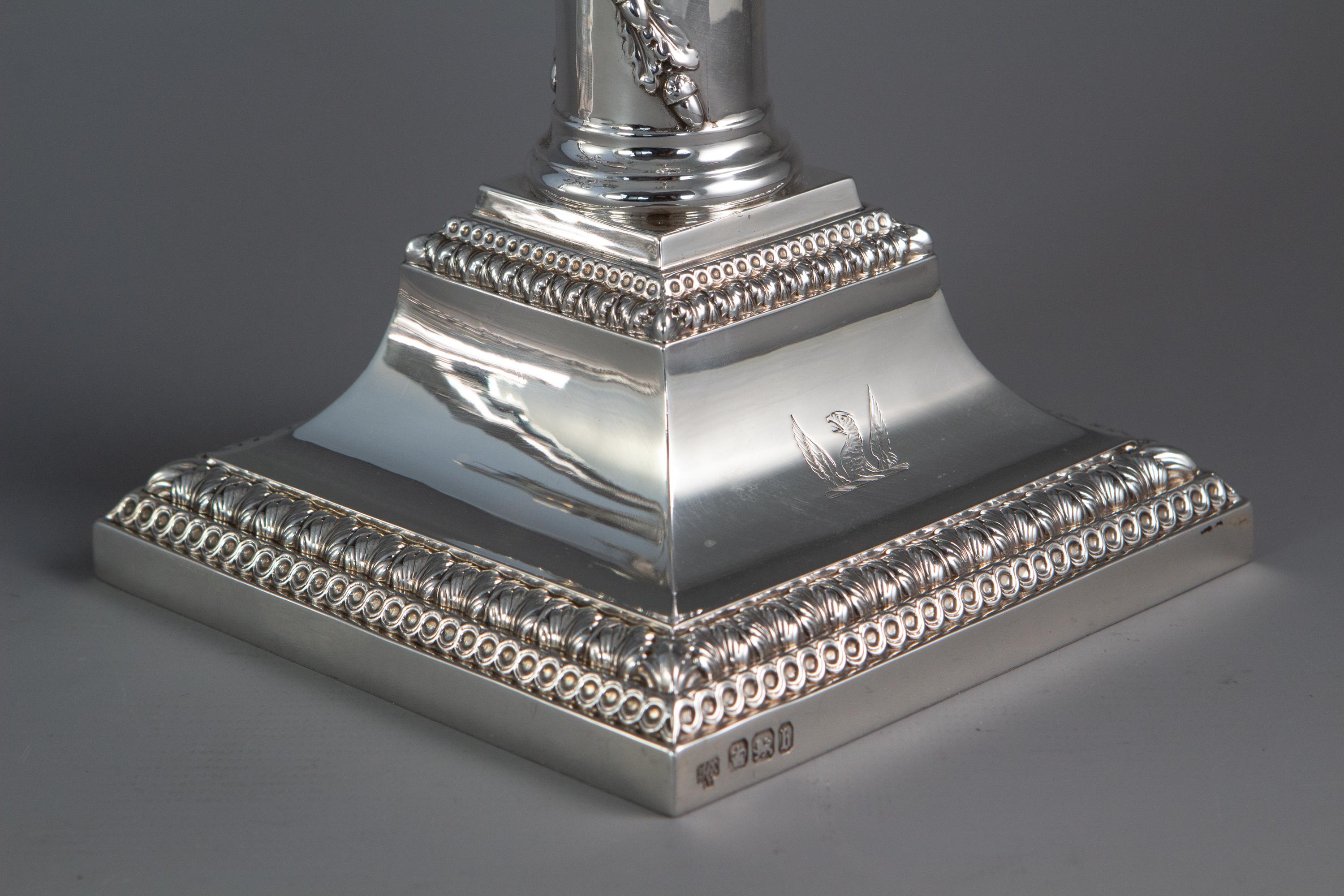 Pair of Five-Light Victorian Silver Candelabra Sheffield, 1894 9