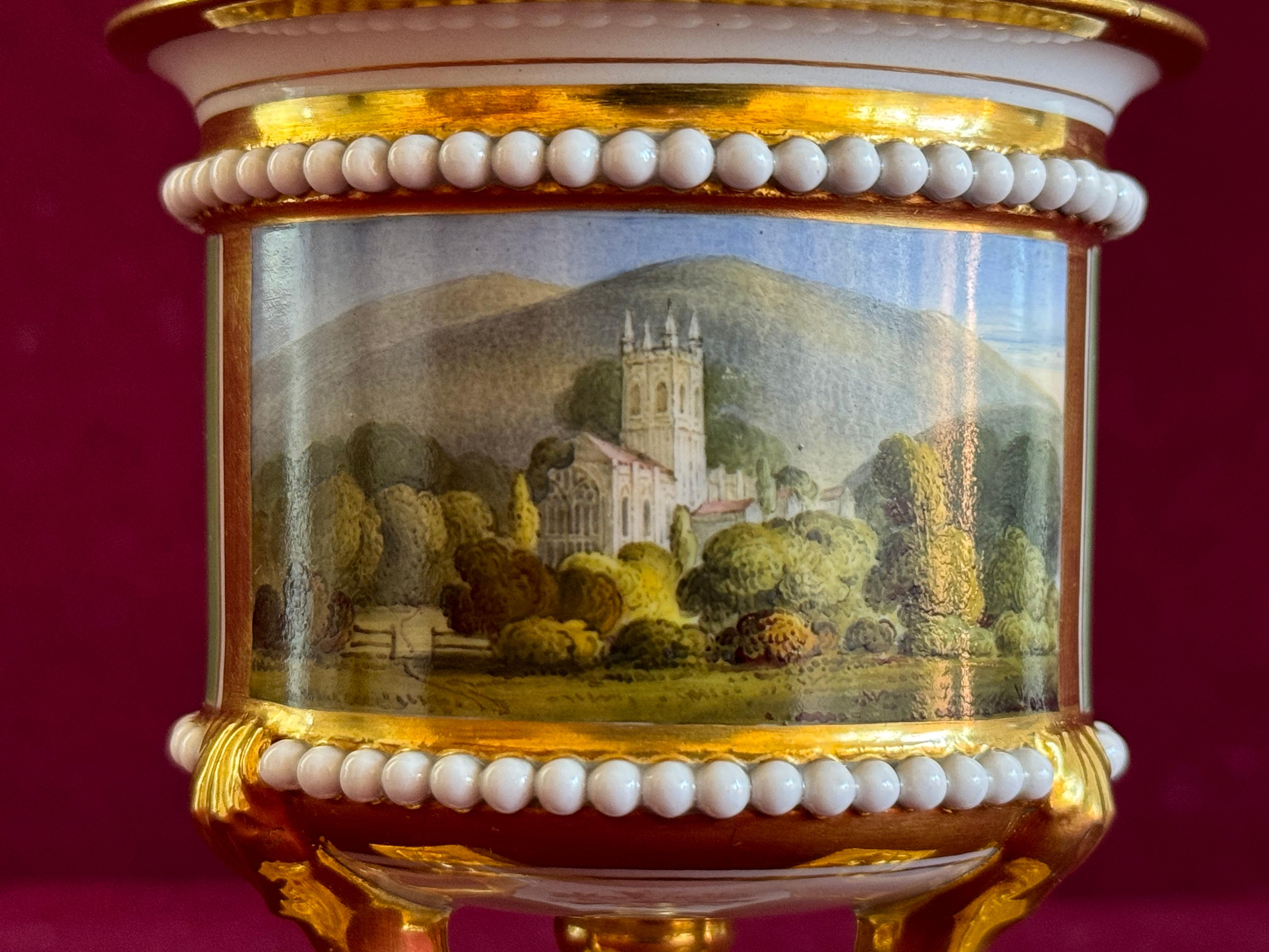 Pareja de jarrones de porcelana de Flight, Barr & Barr Worcester c.1820 en venta 3