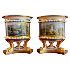 Antique A pair of Flight, Barr and Barr Worcester Porcelain Vases c.1820