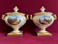 Ein Paar Flight, Barr & Barr Worcester-Porzellan-Würfel in Creme, um 1820