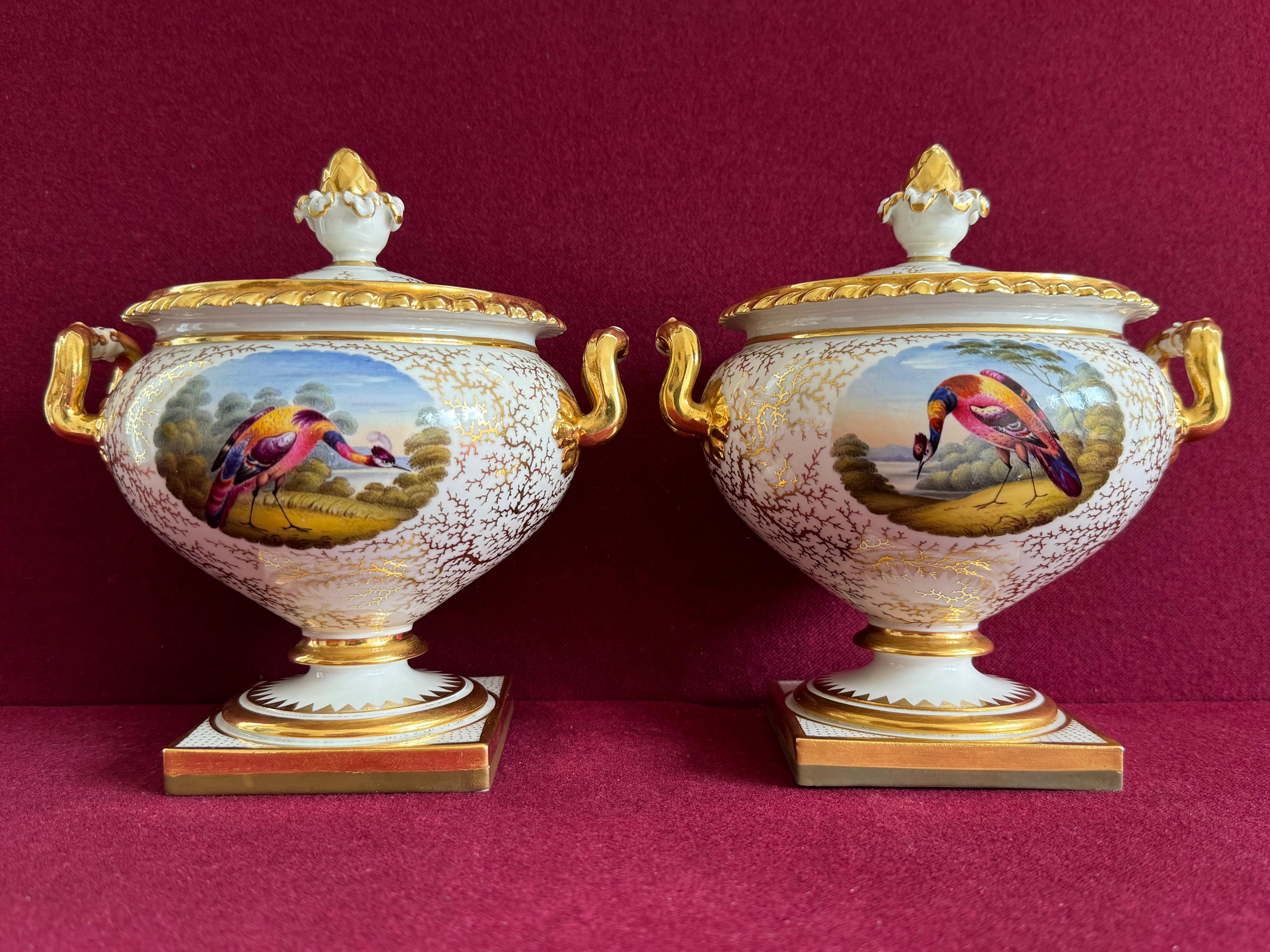 Pareja de soperas de crema de porcelana de Flight, Barr & Barr Worcester c.1820 Británico en venta