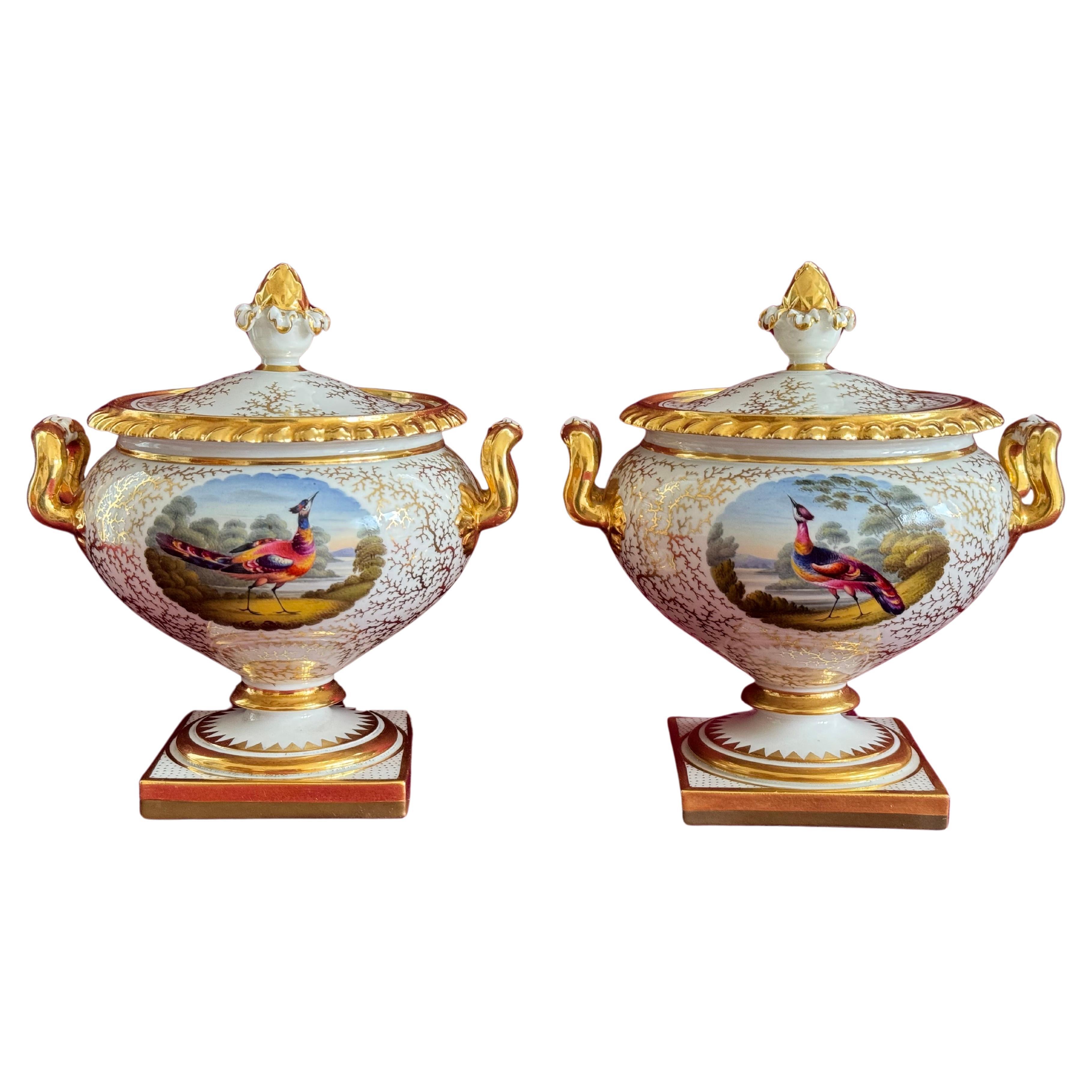 Pareja de soperas de crema de porcelana de Flight, Barr & Barr Worcester c.1820