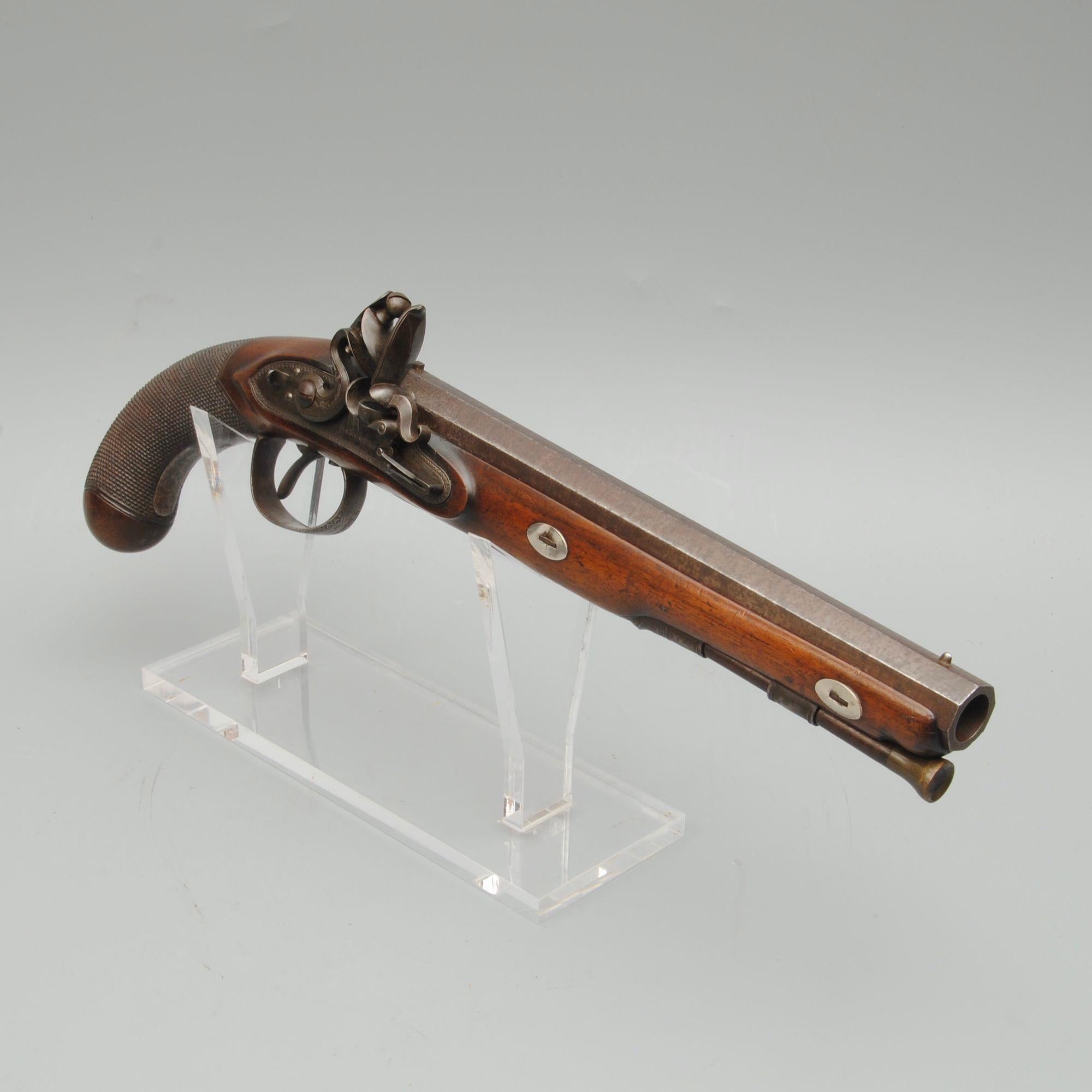 Pair of Flintlock Dueling Pistols by Harcourt of Ipswich In Good Condition In Lincolnshire, GB