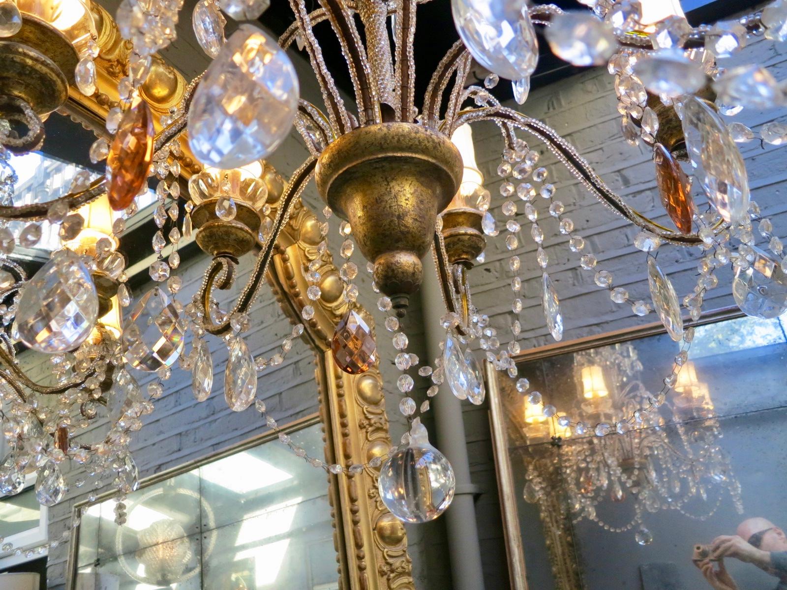 20th Century A Pair Of Florentine Italian Chandeliers For Sale