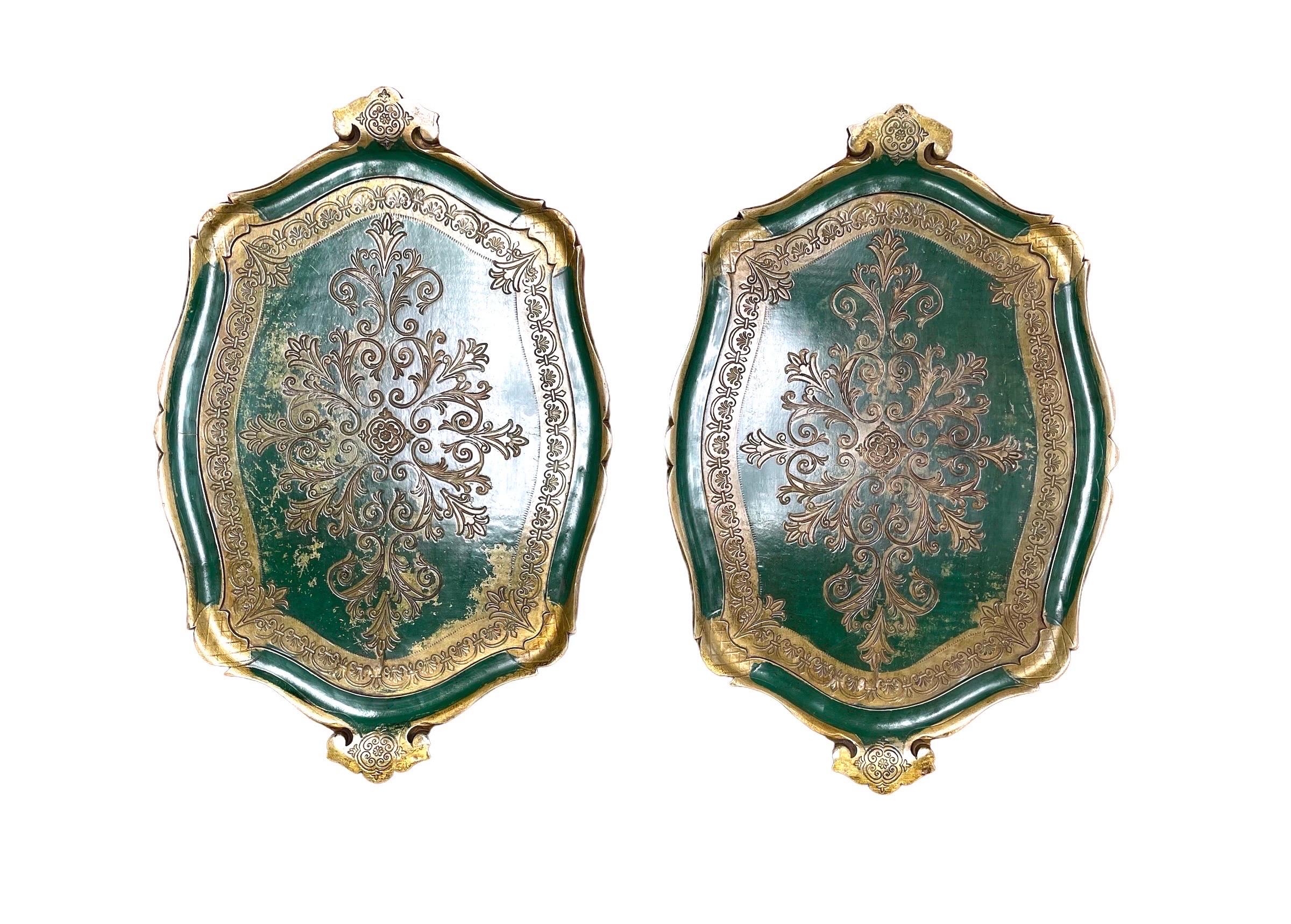 A Pair of Florentine papier mache trays 5