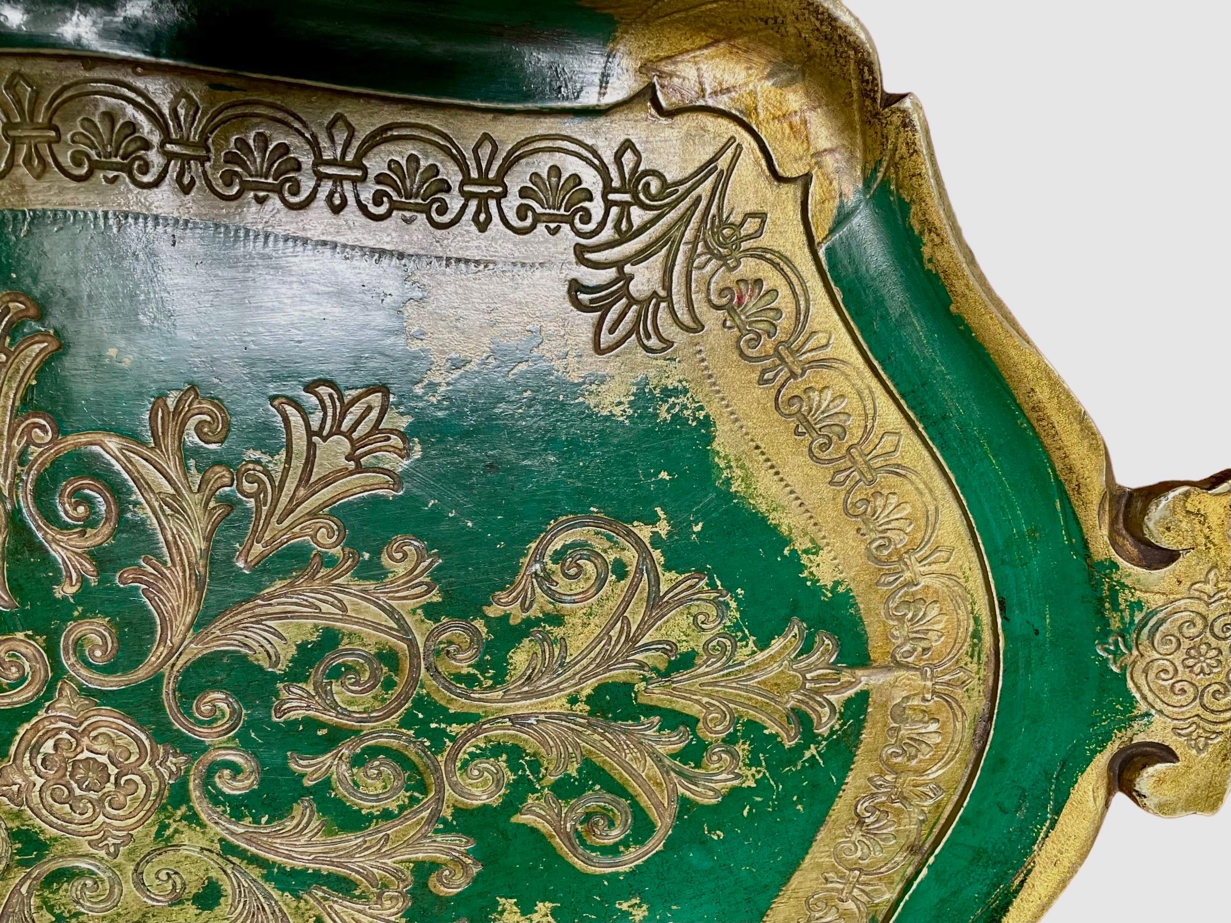 Contemporary A Pair of Florentine papier mache trays