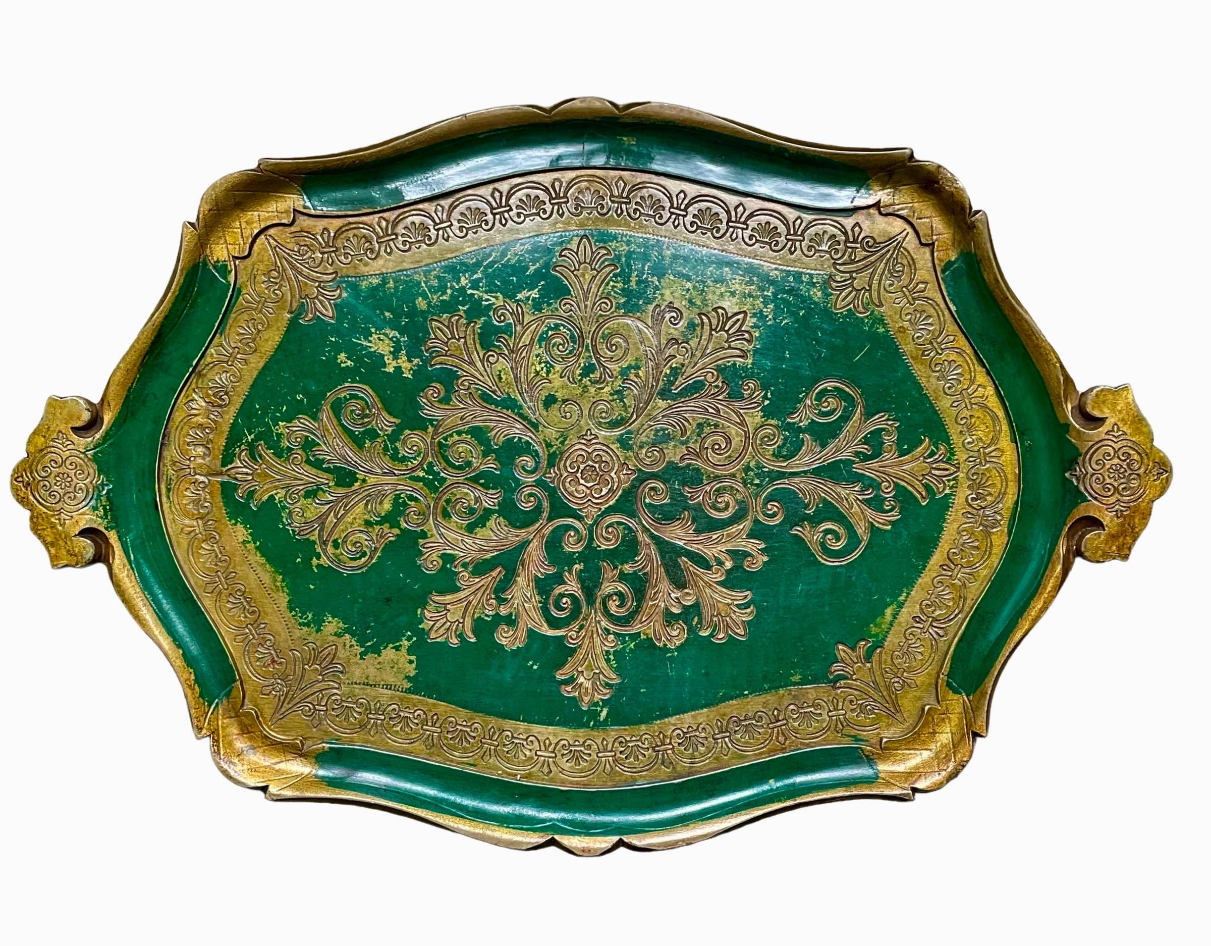 A Pair of Florentine papier mache trays 1